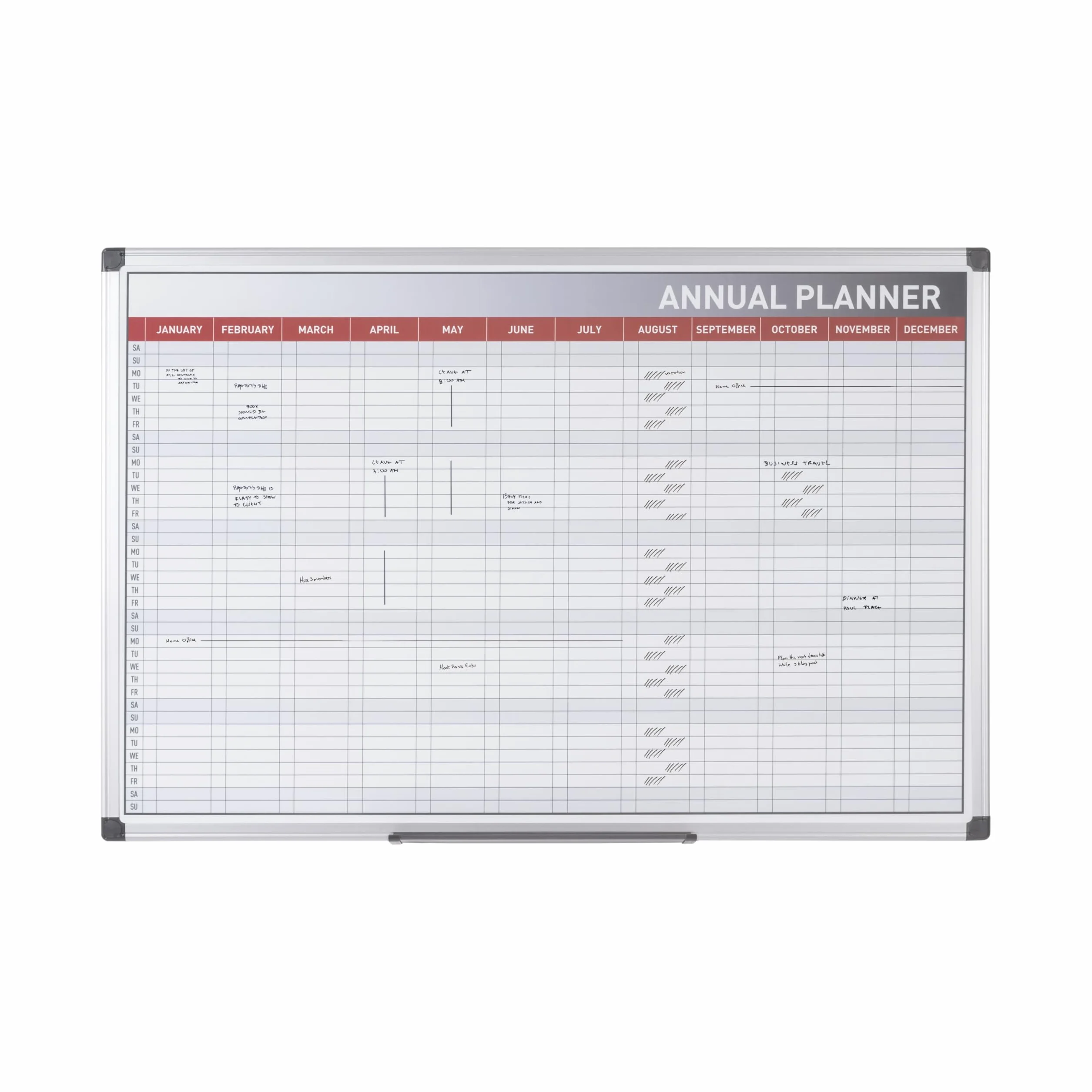 Bi-Office Magnetic Annual Planner Months
