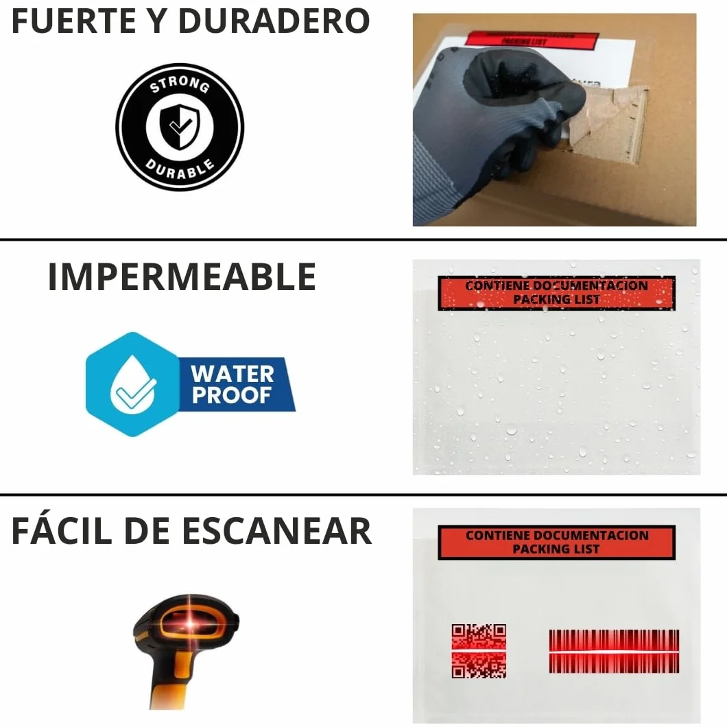 Docufix Sobres Portadocumentos Adhesivos A6 A5 A4 DL Transparente Plástico 100 sztuk