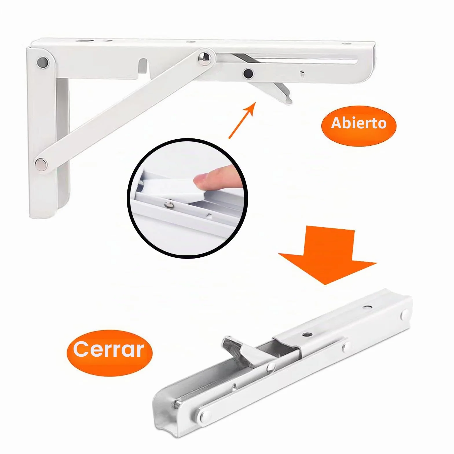 400mm Escuadras Abatibles, 2Pcs Bisagra Mesa Abatible Escuadras para Estanterias, Bisagras Mesa Plegable Inoxidable, Soporte Estantería Plegable, Pared Soporte de Estante, Carga: 90KG.
