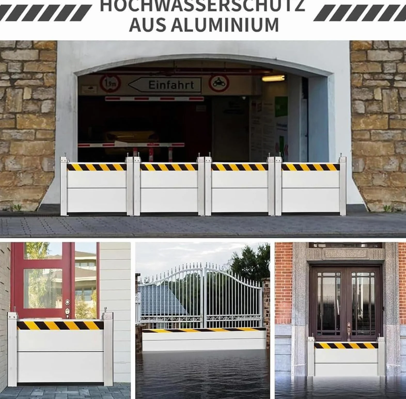 Barrera Móvil de Protección contra Inundaciones en Puertas Portátil Barrera de Aleación de Aluminio de Defensa contra Inundaciones en Puertas