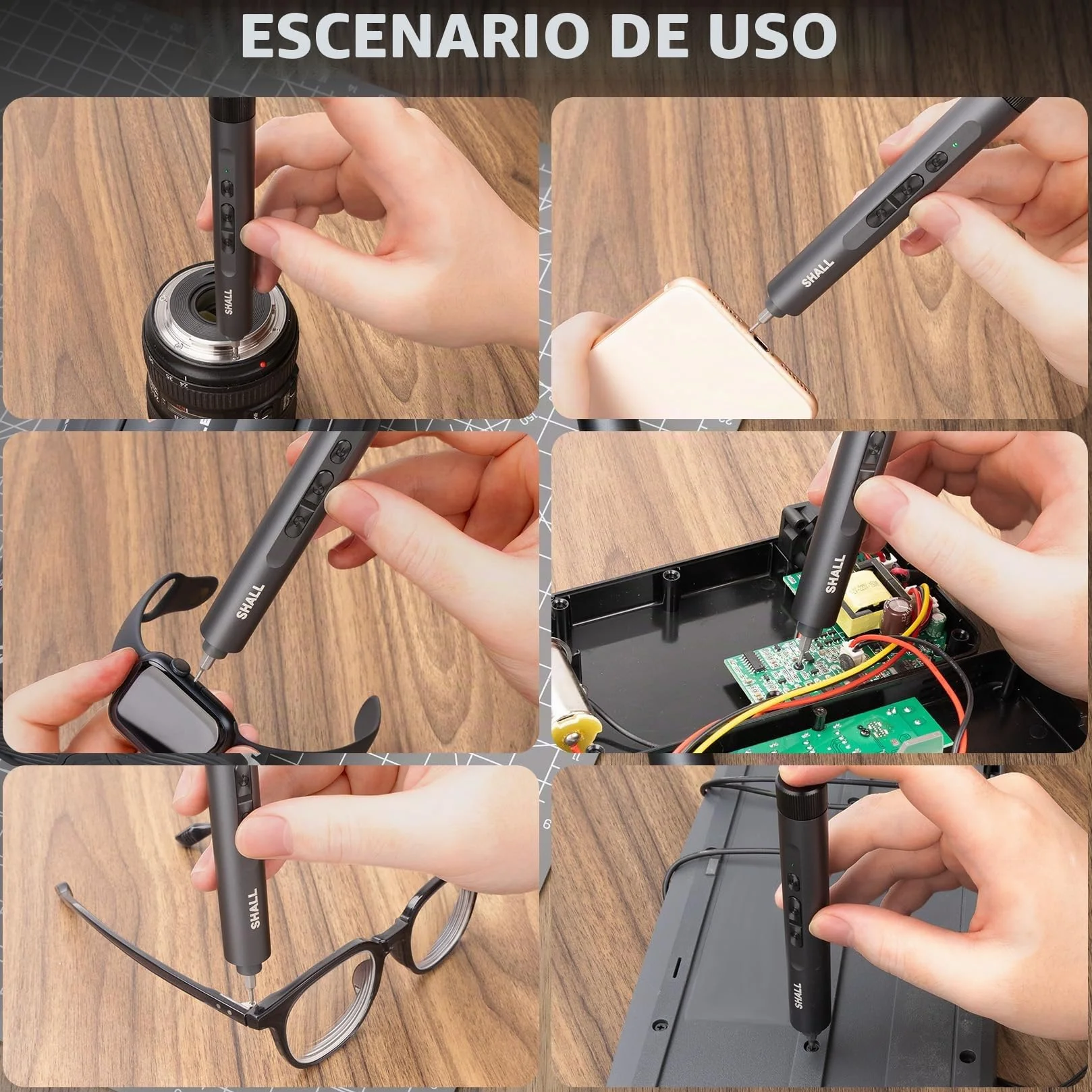 SHALL 127 piezas Mini-destornillador eléctrico-set, 120 piezas S2-bits con destornilladores eléctricos y manuales en estilo pin para computadoras portátiles, iPhones, gafas y electrónica