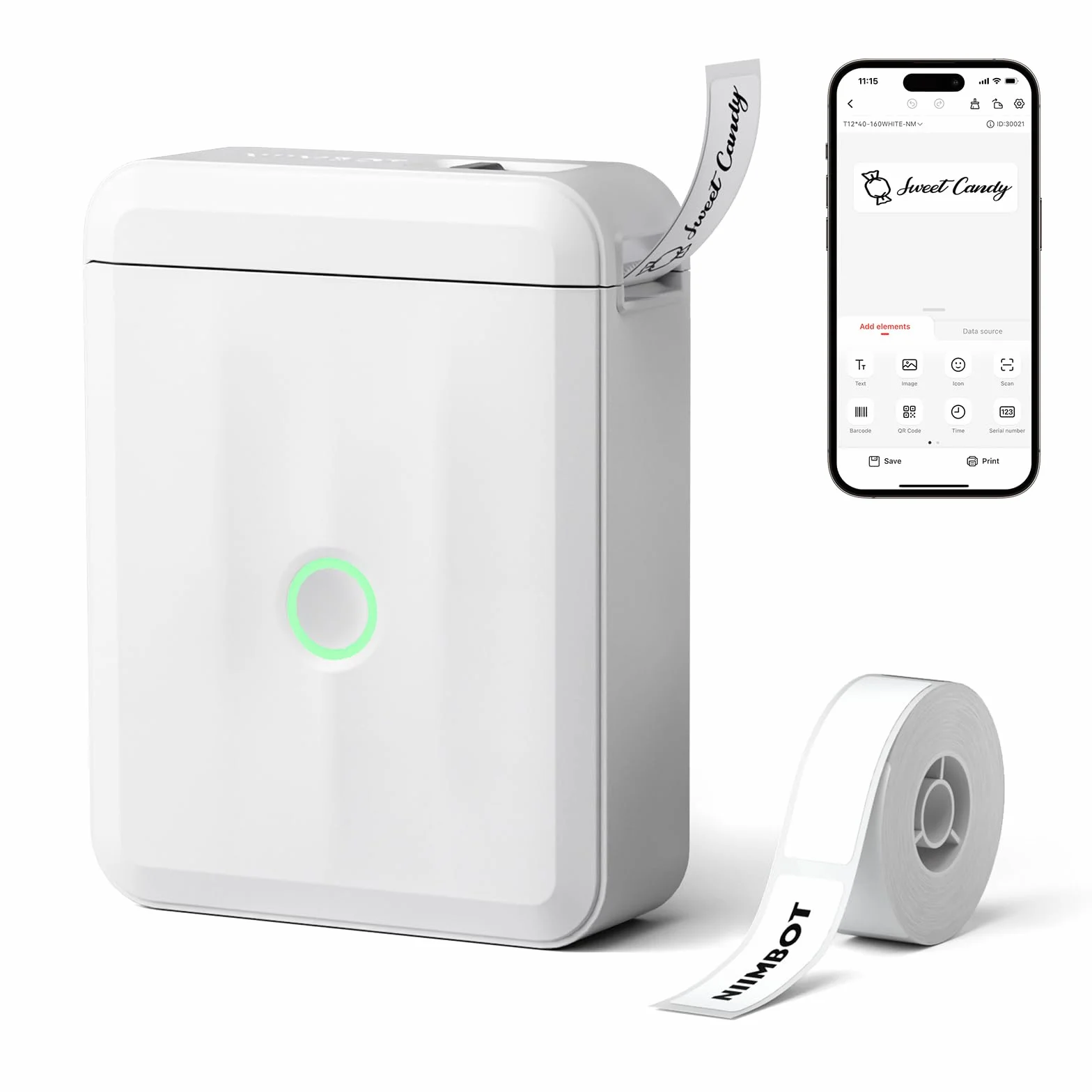 NIIMBOT D110 Impresora de Etiquetas Bluetooth Mini con Etiquetas