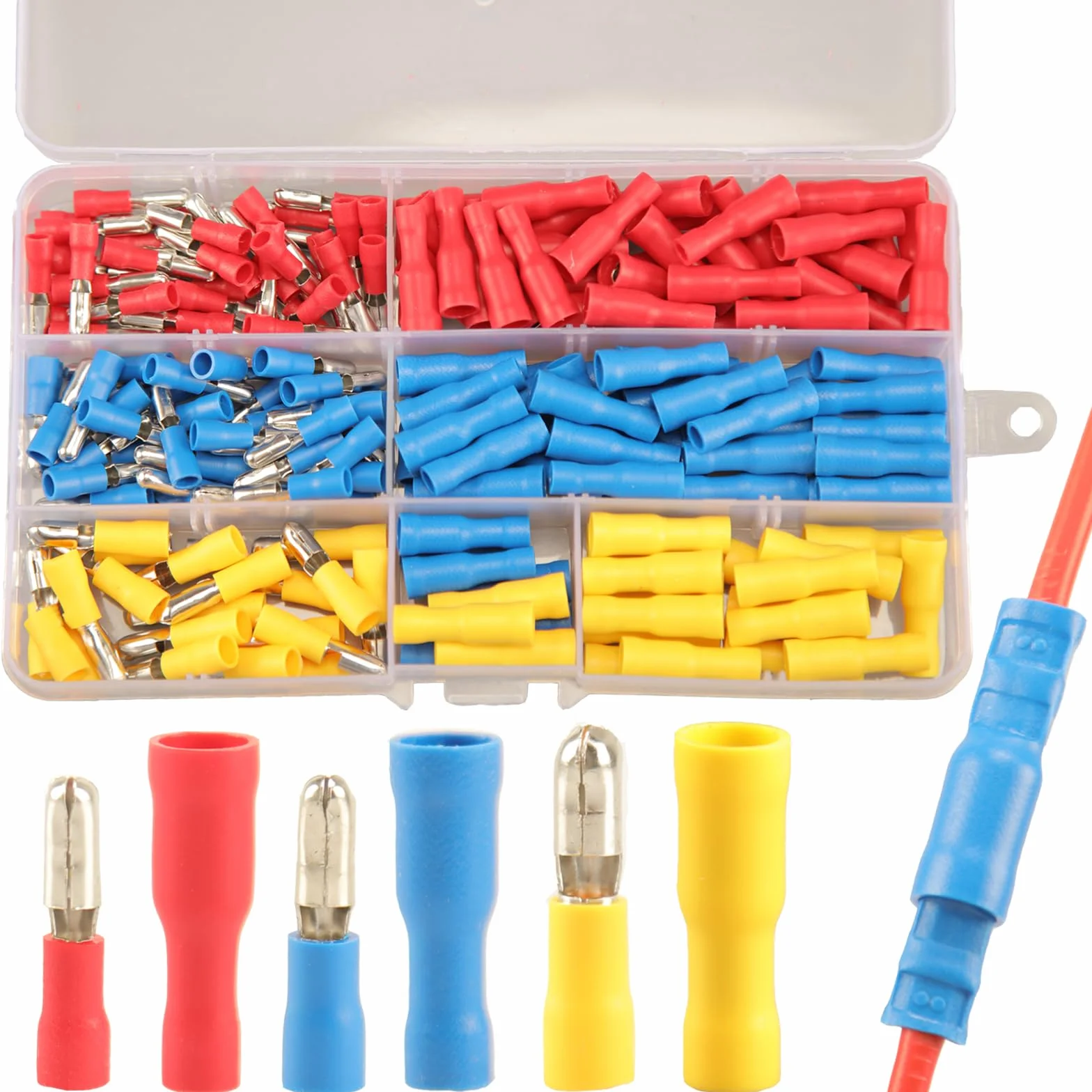 Kit de Conectores de Bala Macho y Hembra, Terminales Eléctricos para Automóvil y Motocicleta