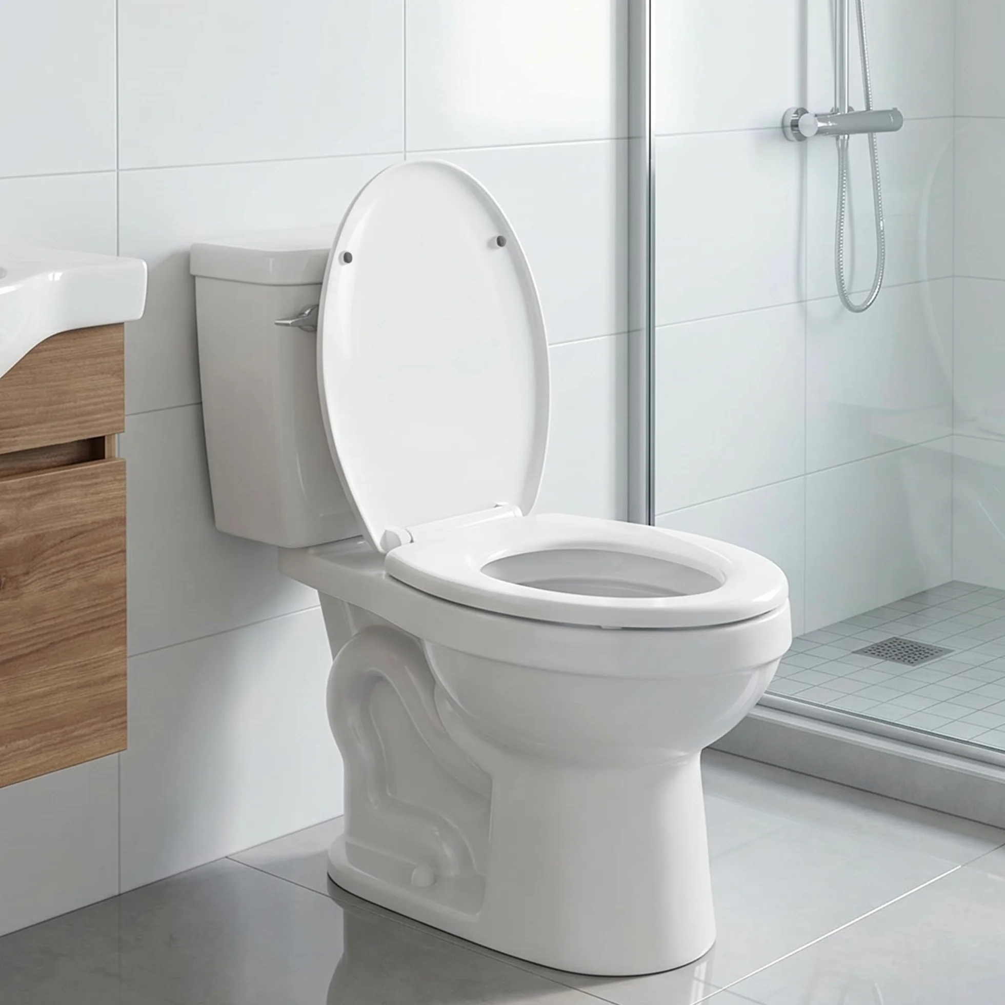 Asiento de inodoro de cierre suave, asiento de inodoro con liberación rápida para una fácil limpieza, asientos de inodoro estándar ovalados, fijación superior simple, asiento de inodoro universal, sin