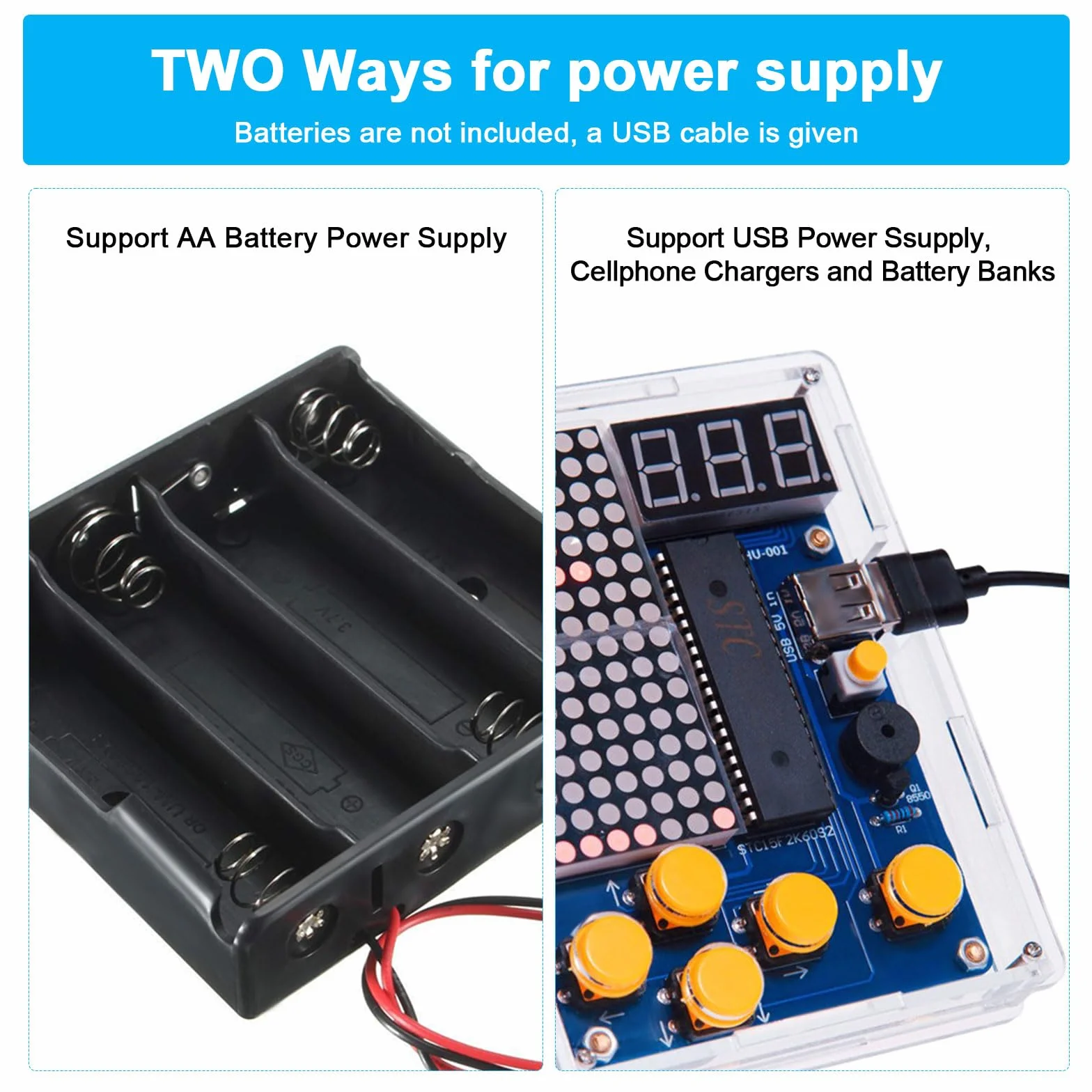 DIY Elektronik Bausatz,DIY Spielkonsolen-Handset mit Acrylgehäuse,Lötübungsset,Lötübungsset,Löt Bausatz kit mit Display für Minint-Schulbildung