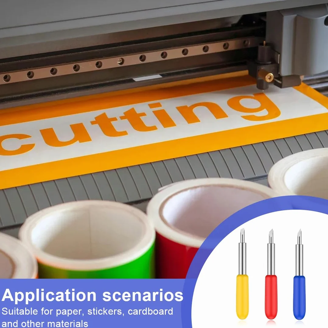 CPJJ 30 piezas Cuchillas Plotter de Corte 30/45/60 grados Cortador de Repuesto Cuchillas para Plotter de Corte Rolan d para Explorar Air