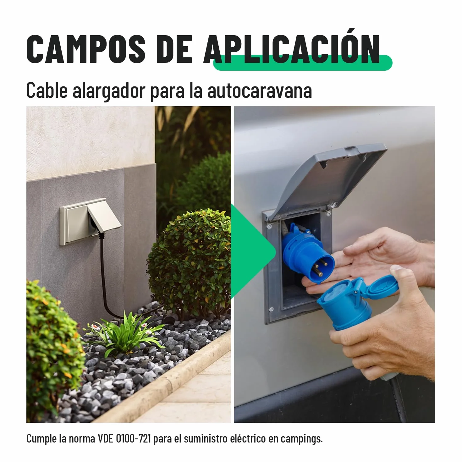 greate set de adaptadores - enchufe Schuko a conector CEE y conector CEE a enchufe - adaptadores de conector 230V con protección IP44