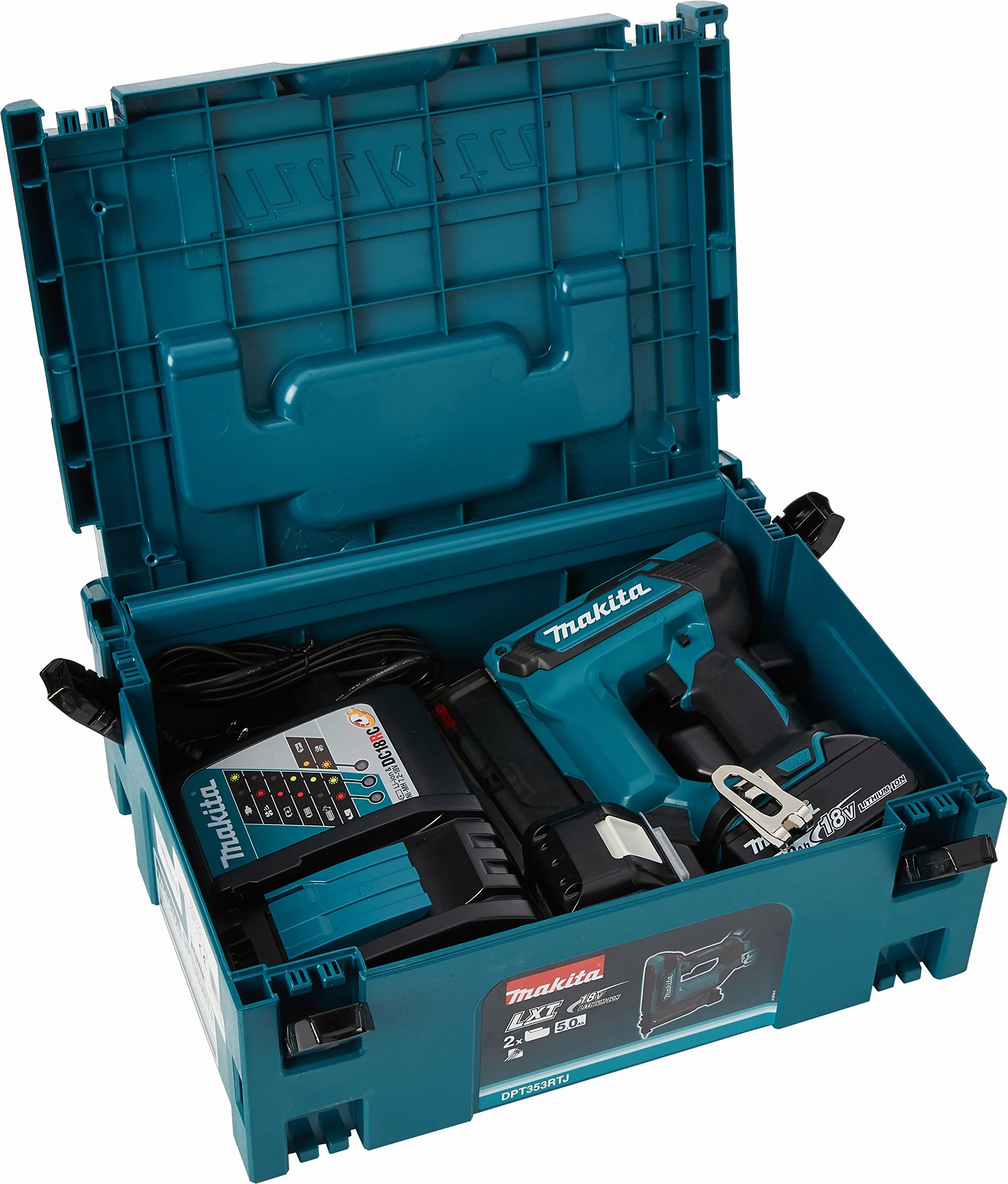 Makita DPT353RTJ - Juego de clavadoras de pines LXT de 18 V, 18 V, azul, juego de 4 unidades