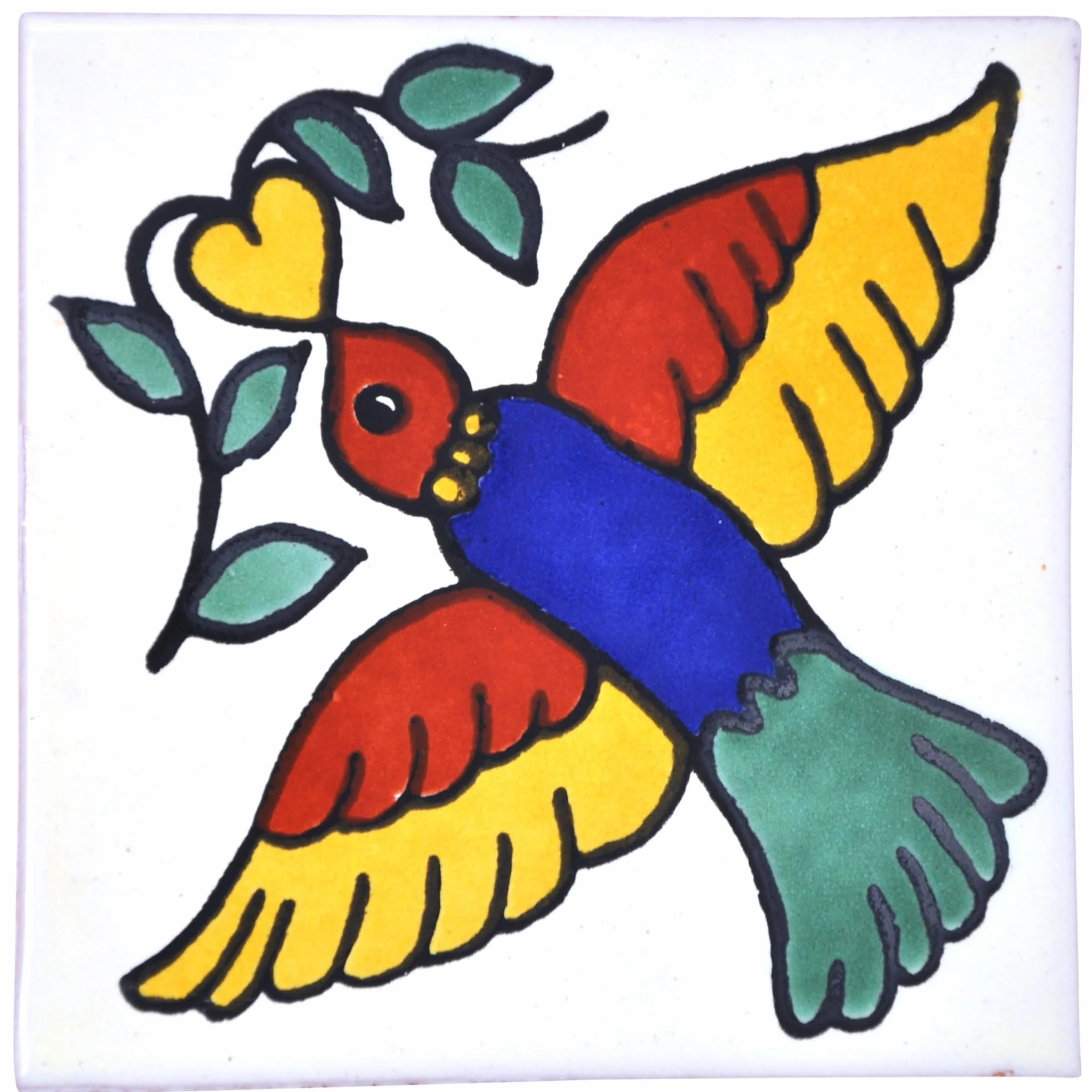 Tumia LAC Azulejos Mexicanos Artesanales de Talavera de 10.5cm
