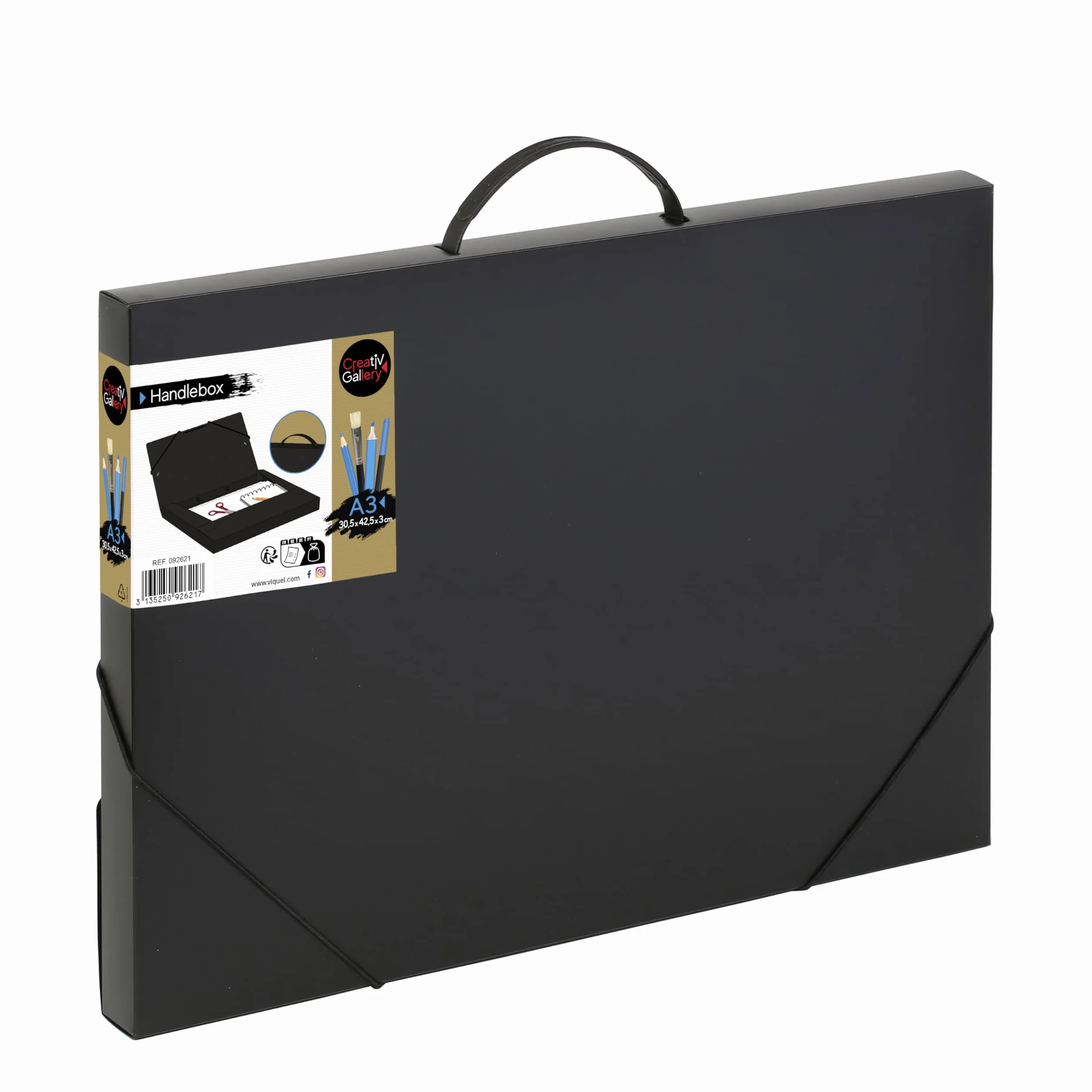 Viquel 939053 - Maletín de polipropileno, A3, color negro