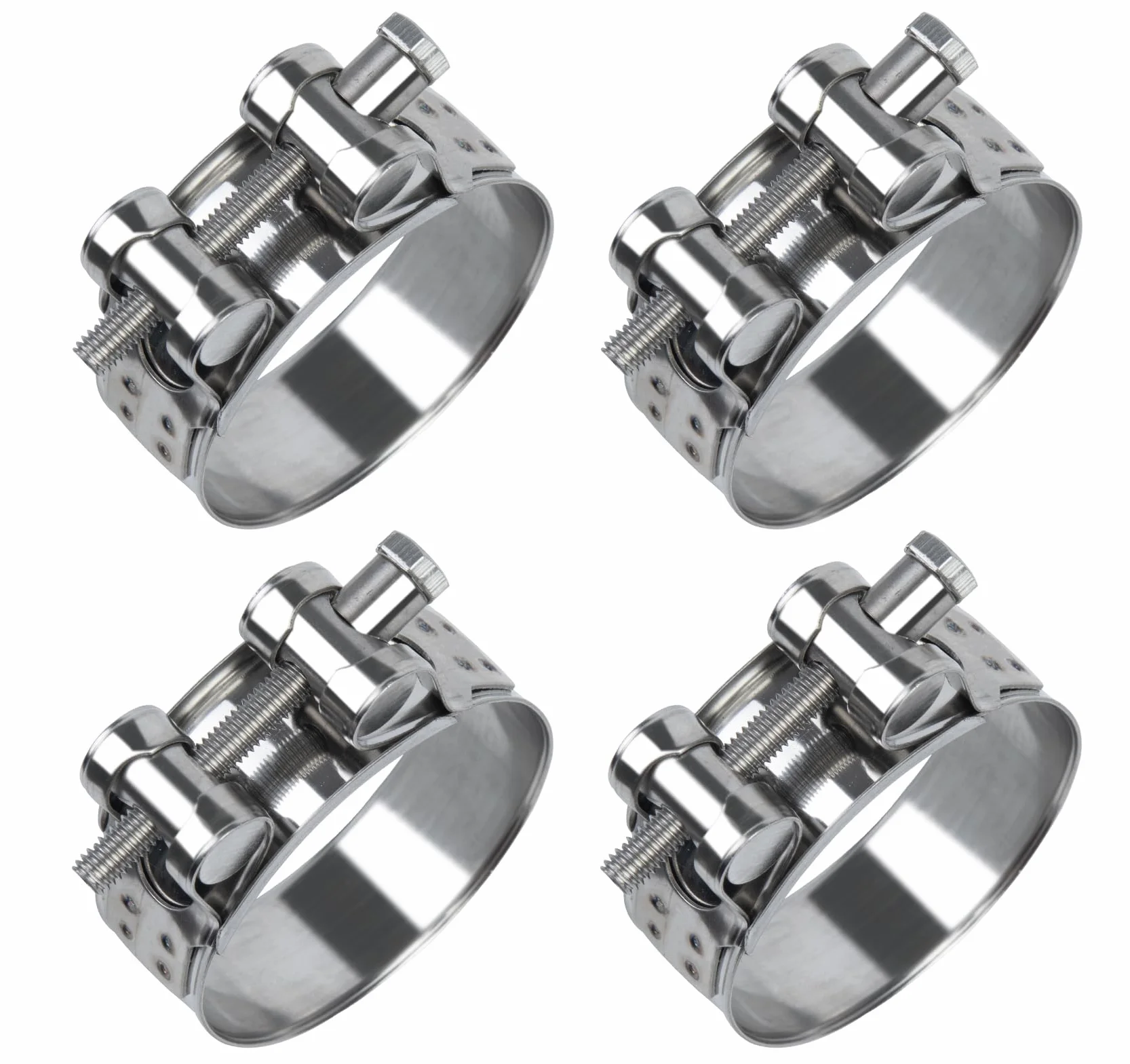 ilauke Juego de 4 Abrazaderas Metalicas, 29-31 mm Ajustables Abrazaderas para Manguera, de Acero Inoxidable 304 para Tuberías de Agua, Fontanería, Gas Doméstico y Aplicación Mecánica