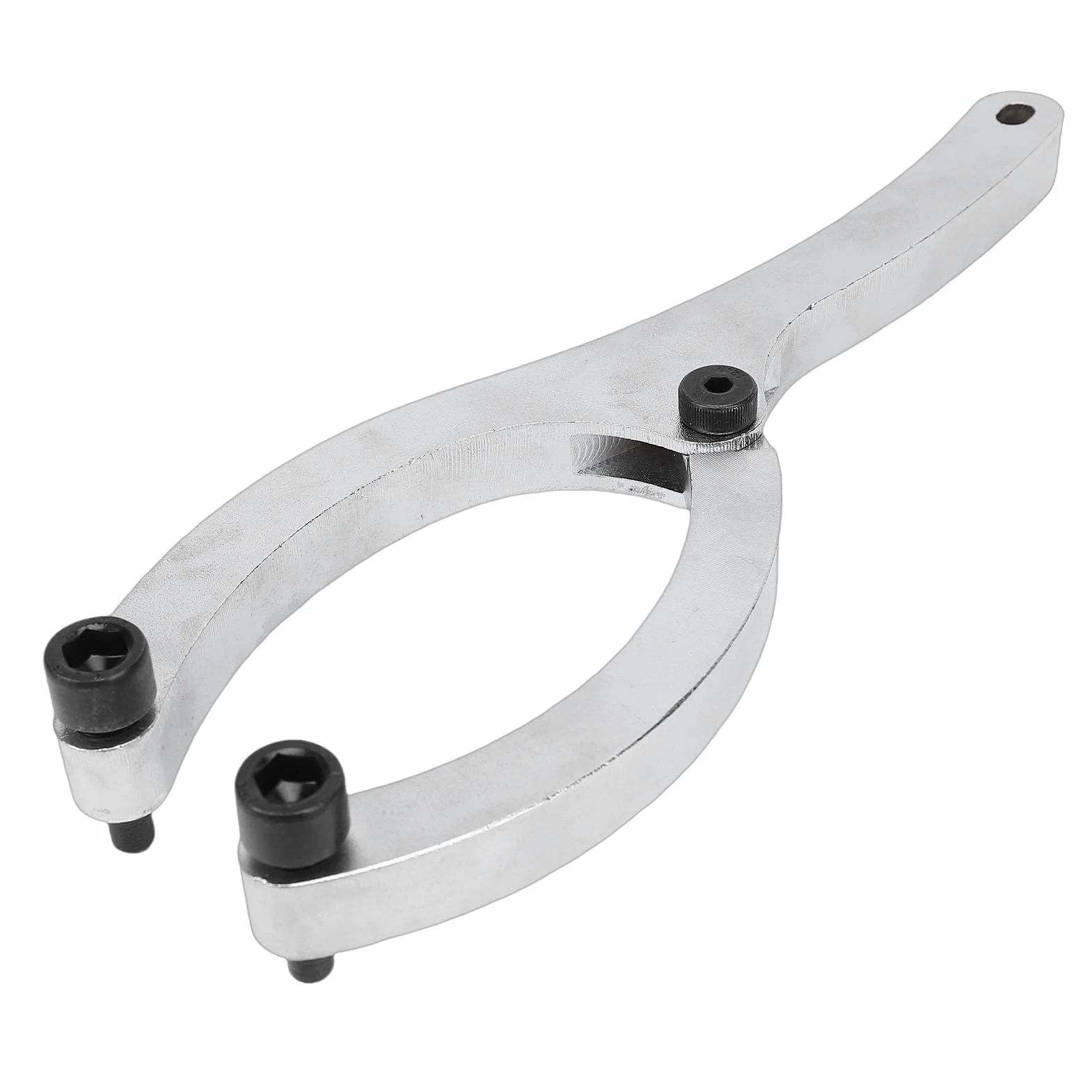 FTVOGUE Llave para Tuercas de Prensaestopas, Llave Ajustable de 11 Pulgadas para Sellos de Aceite de Alta Resistencia con para Cilindros Hidráulicos, Incluye 2 Pasadores M4, 2 Pasadores