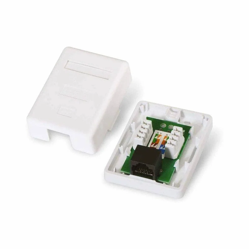 AISENS A139-0301 - Roseta de Superficie RJ45, Color Blanco