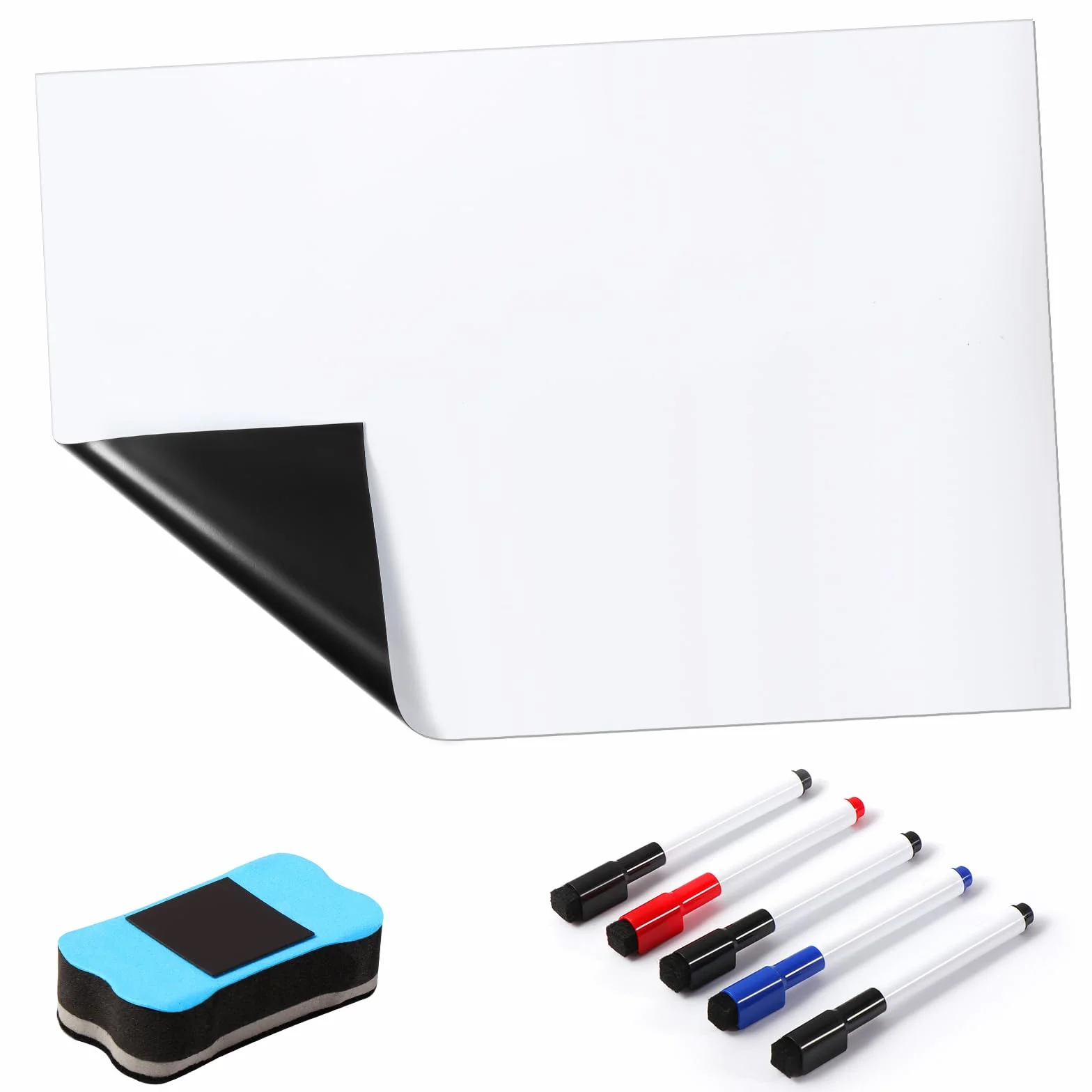 Pizarra Magnética Nevera Blendura A3 con Rotuladores y Goma, Tablero Blanco Magnético 42x29.3 cm para Planificar Estudios y Notas
