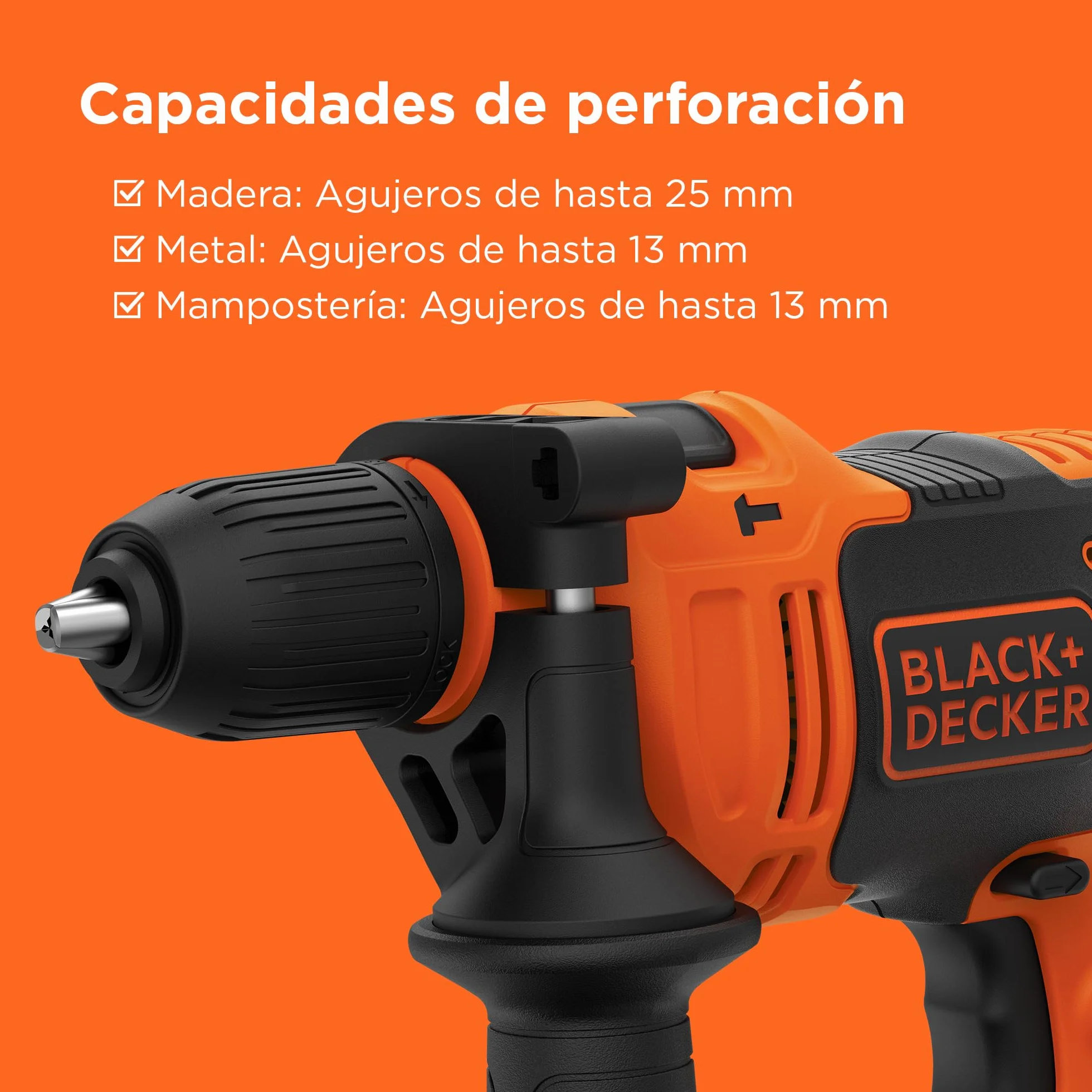 BLACK+DECKER BEH710K-QS Taladro percutor 710W 0-2800 RPM
