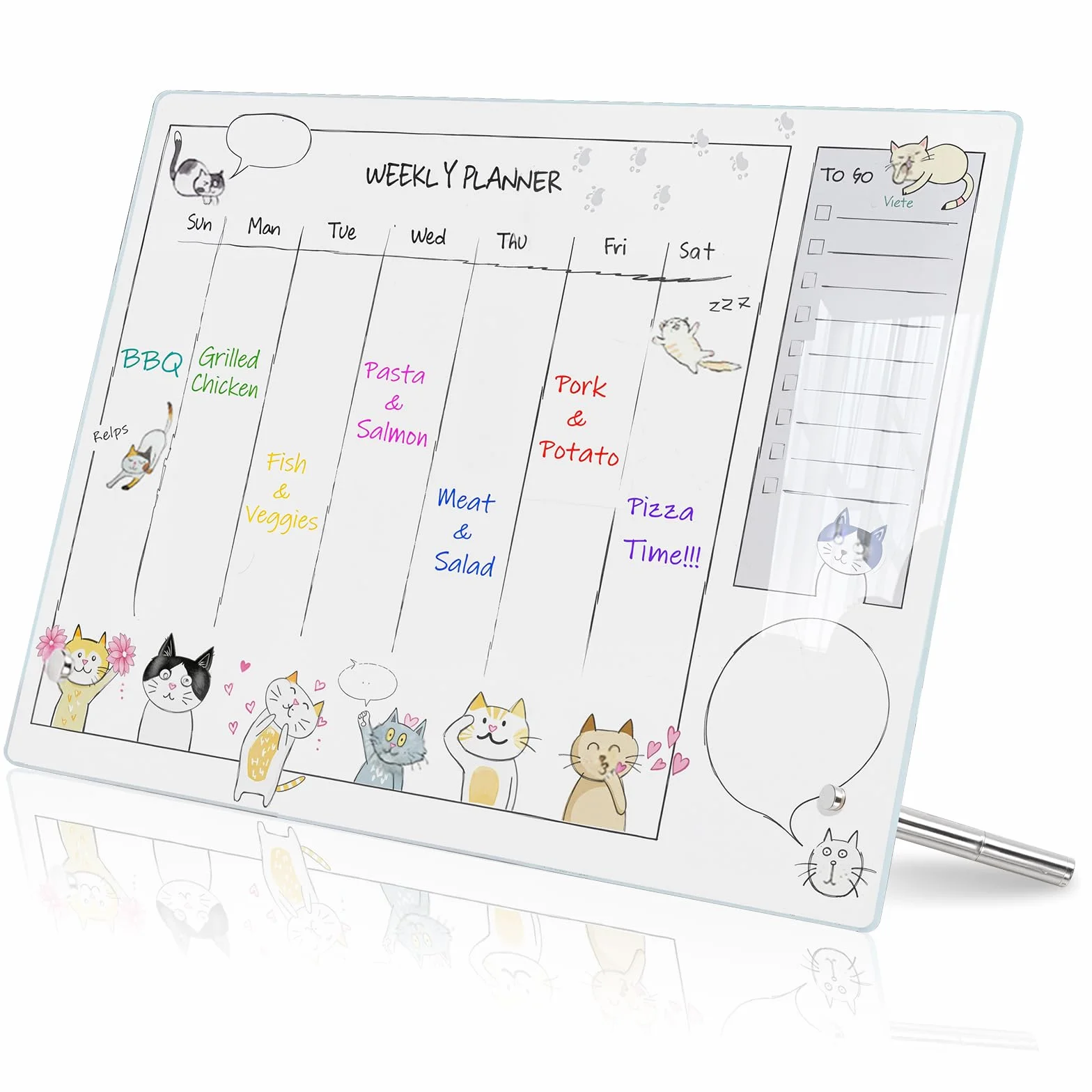 Pizarra Calendario Transparente Borrable Organizador Semanal Weekly Planner Acrílico