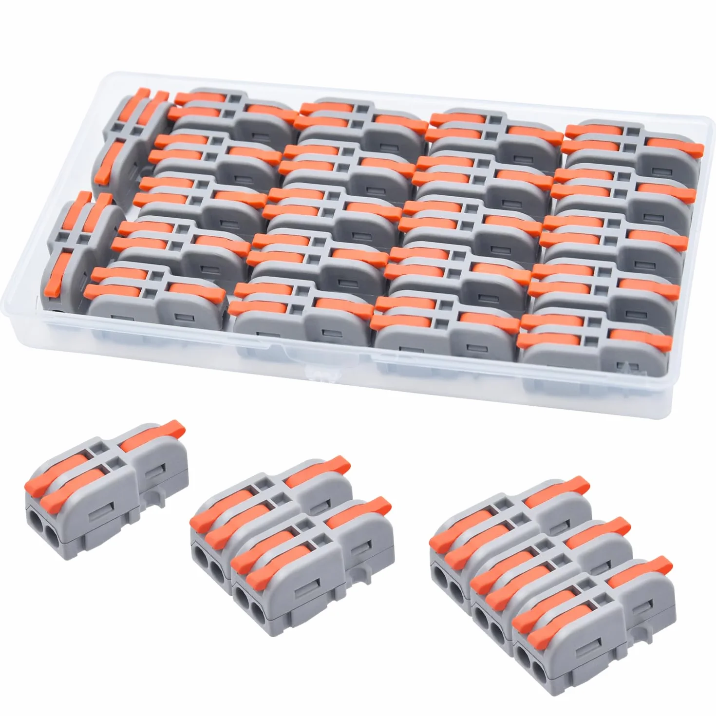 Conectores Eléctricos 1 Entrada 2 Salida, Empalme Compacto para 0,2-4mm² Cables