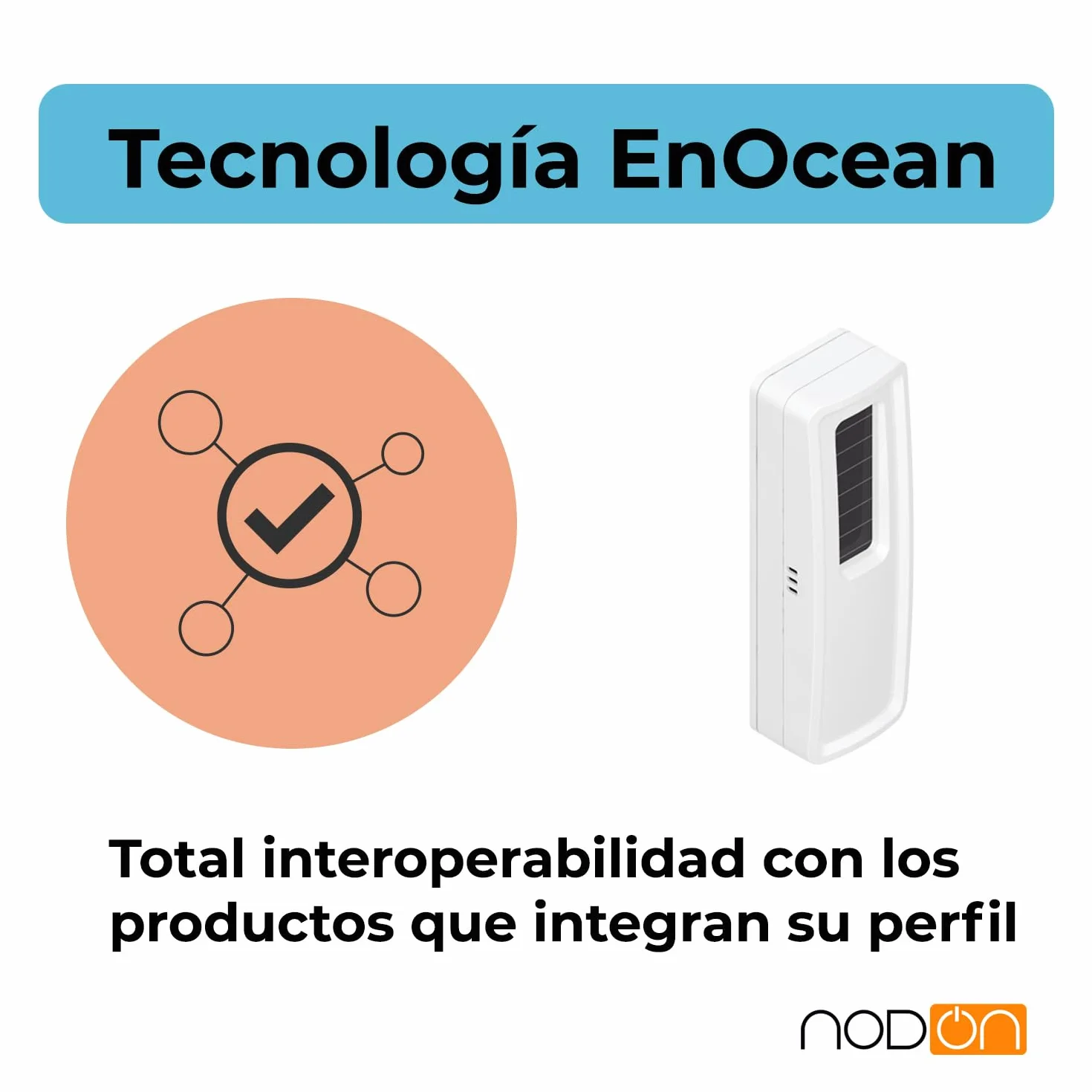 NodOn - EnOcean - Sensor de temperatura sin pilas, inalámbrico, sin mantenimiento, fácil de instalar, discreto, pila opcional, compatible con Jeedom, eedomus y MyUbiwizz
