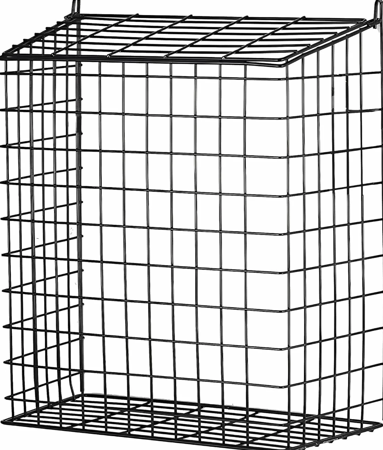 Jaula para buzón con fijaciones, cesta protectora de puerta, color negro