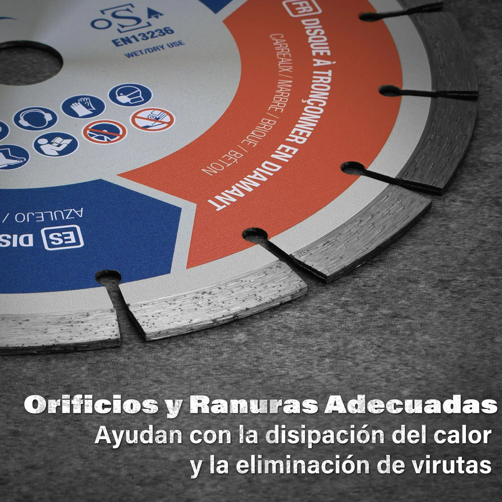 WORKPRO Disco de Diamante 230mm, 2 piezas Discos Diamantado, Sierra de Diamante para Corte en Seco y Húmedo para Hormigón, Ladrillo, Mármol, Alta Durabilidad, Máx. 6650 RPM