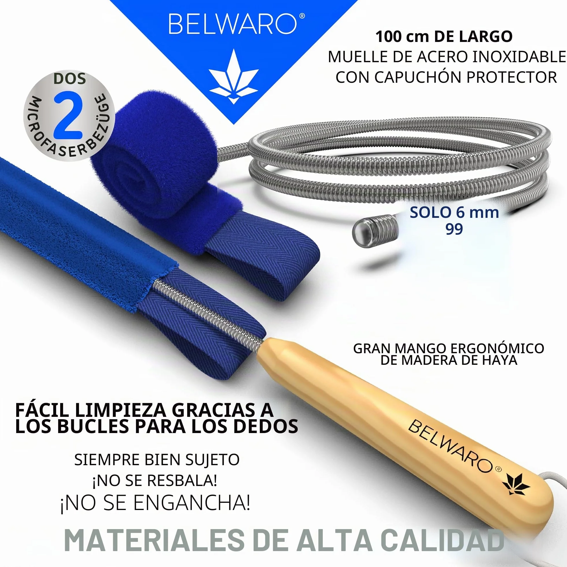 WUMI - Cepillo de limpieza para radiadores con 2 mangueras de microfibra extralargas, muy flexible y lavable, limpieza rápida