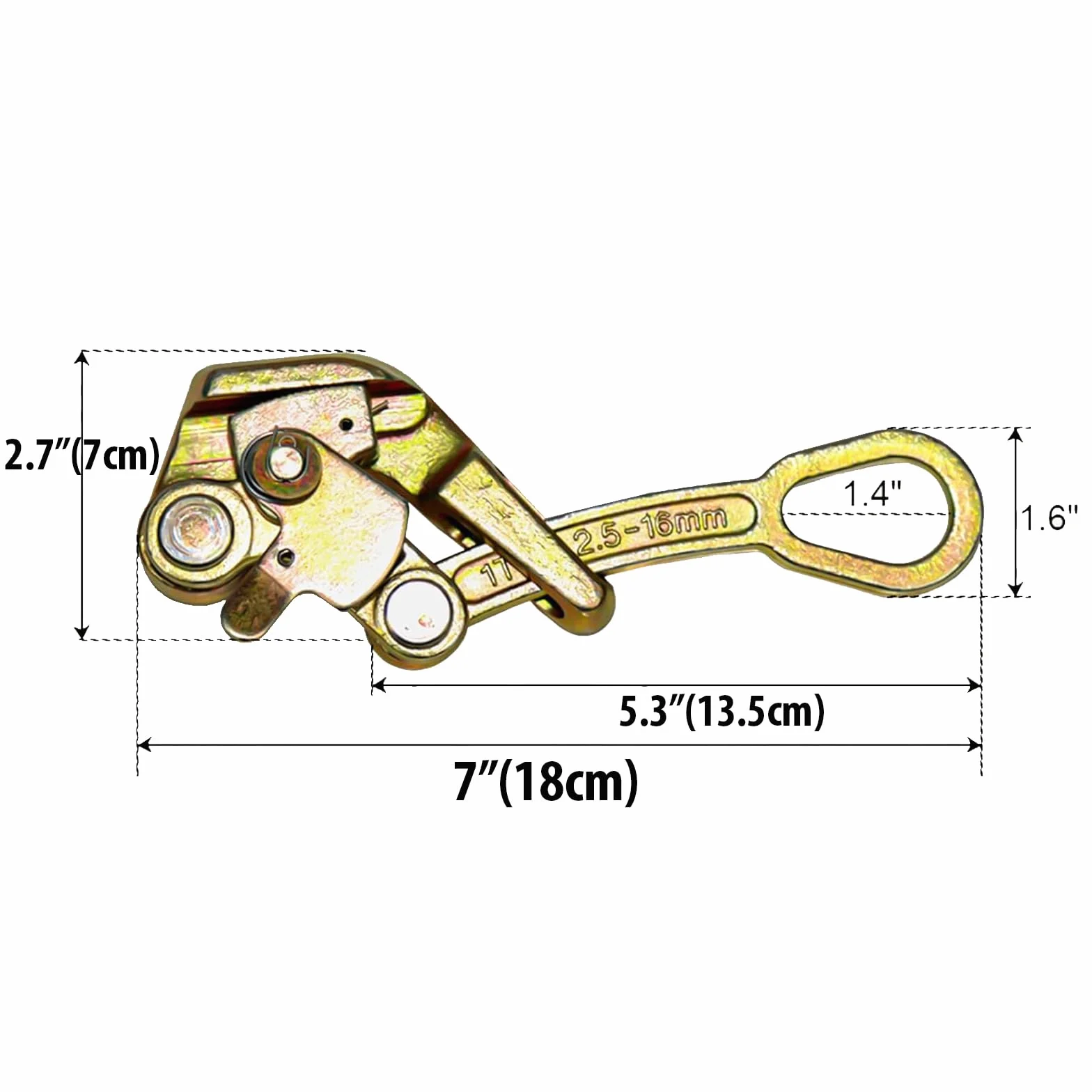 Cable Grip - Extractor de alambre de acero resistente y herramienta tensora de valla de alambre de púas para un fácil estiramiento y tensión de cables (2t/4409lb)