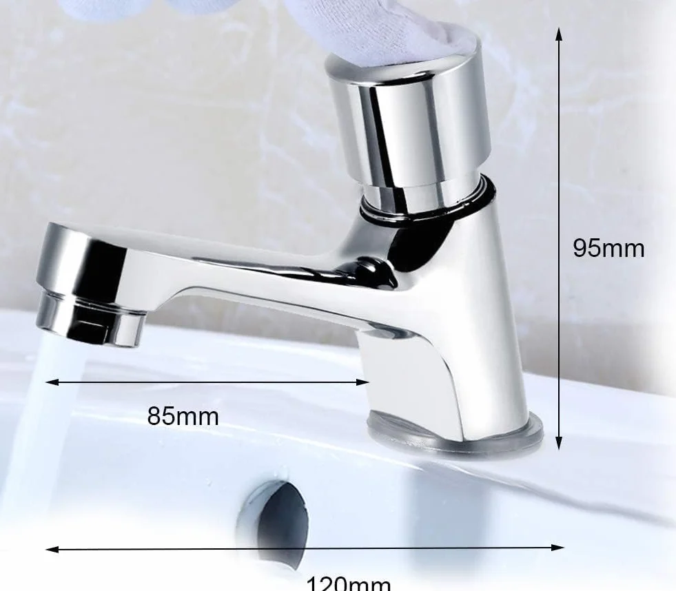 Grifos Para Lavabos de Baño, Retardo de Tiempo Grifo de Lavabo Grifos Cocina Fregadero Grifo Monomando Lavabo Cierre Automático Ahorro de Agua Baño