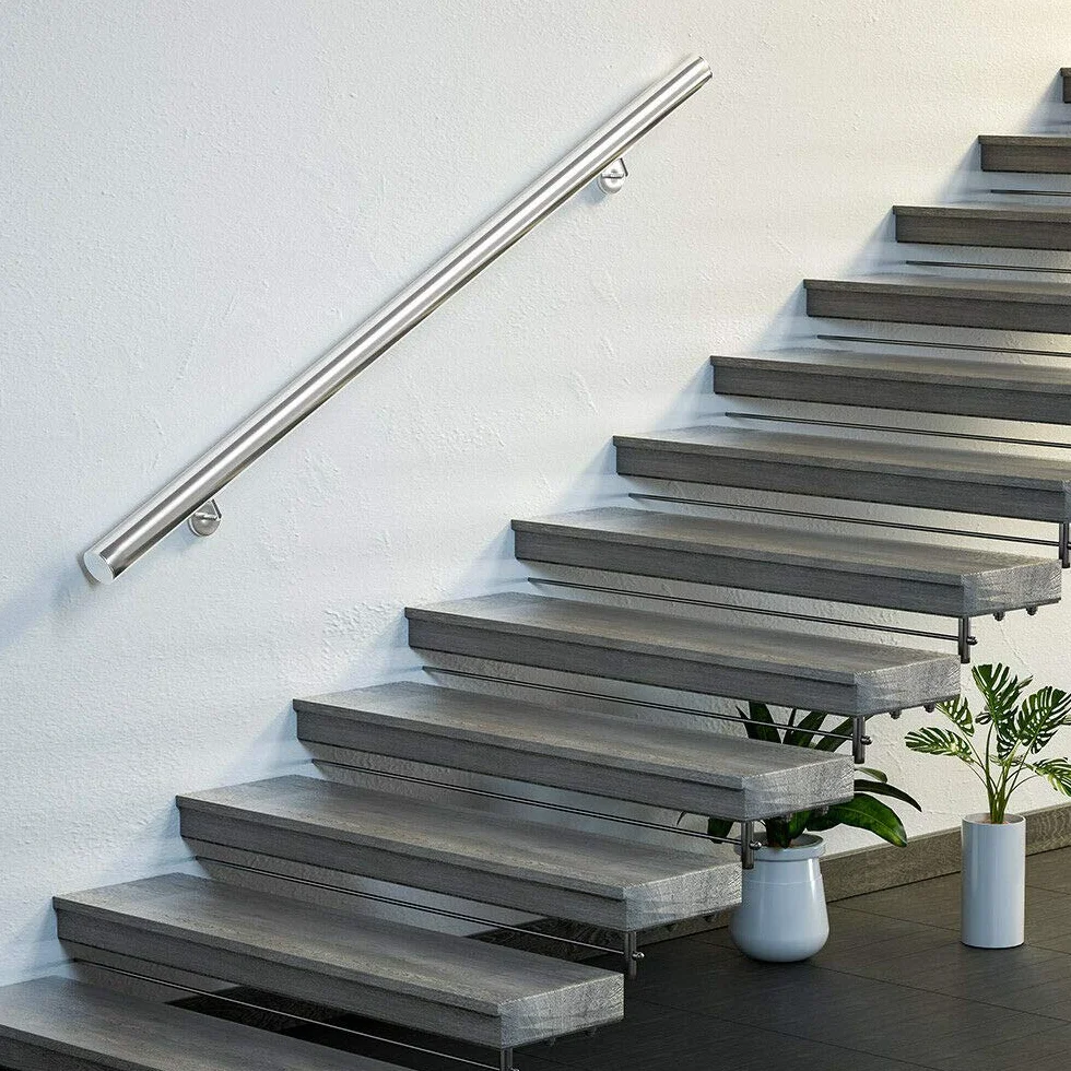 Monzana Pasamanos de Acero Inoxidable Barandilla de Pared para Escalera 80cm Soporte Pared Interior Exterior
