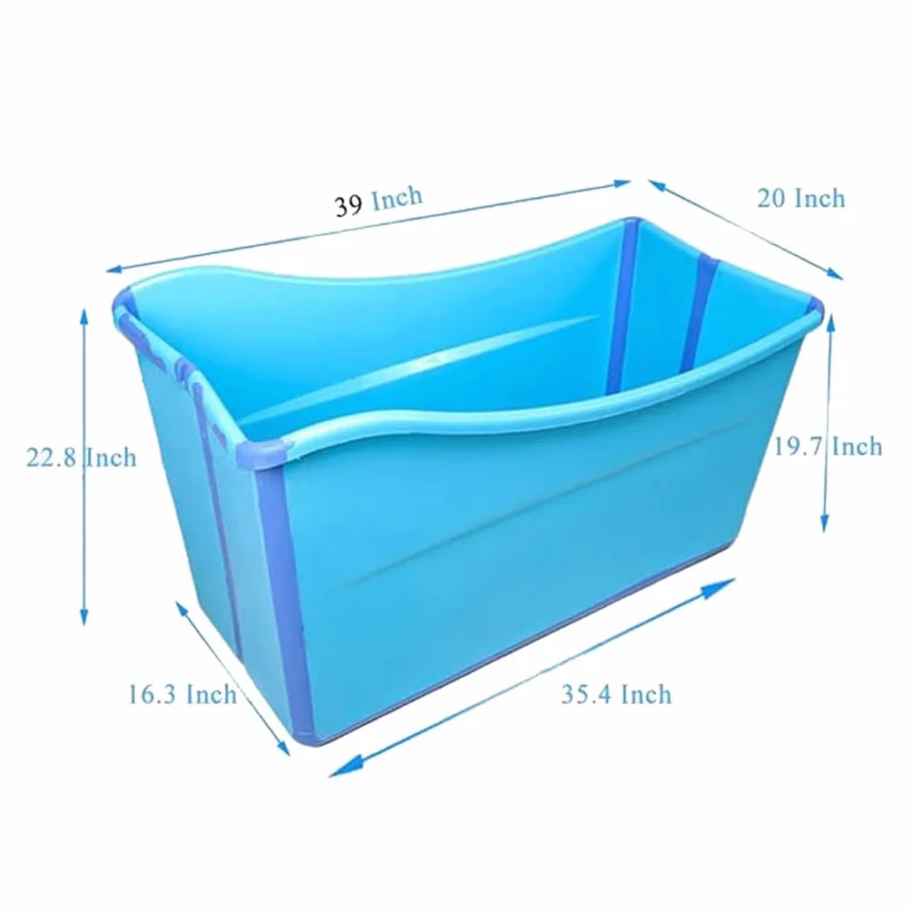 Bañera De Agua Móvil, Bañera Plegable Independiente, Bañera Plegable, Sauna para Adultos, Cubo Rectangular, Duradero Y Fácil De Almacenar(Color:Azul)
