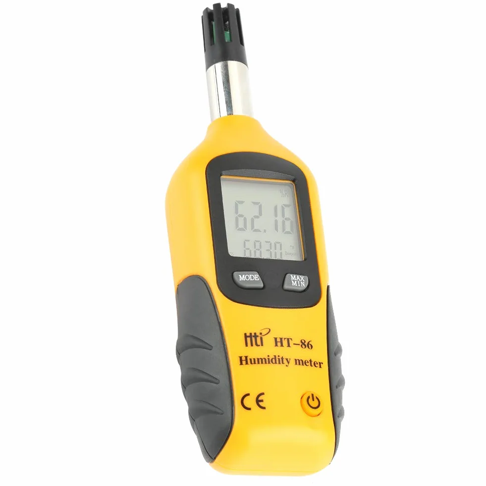 HT-86 Medidor Digital de Humedad y Temperatura. Termómetro e higrómetro multifunción, con Bulbo húmedo/Punto de rocío, para Uso Diario e Industray