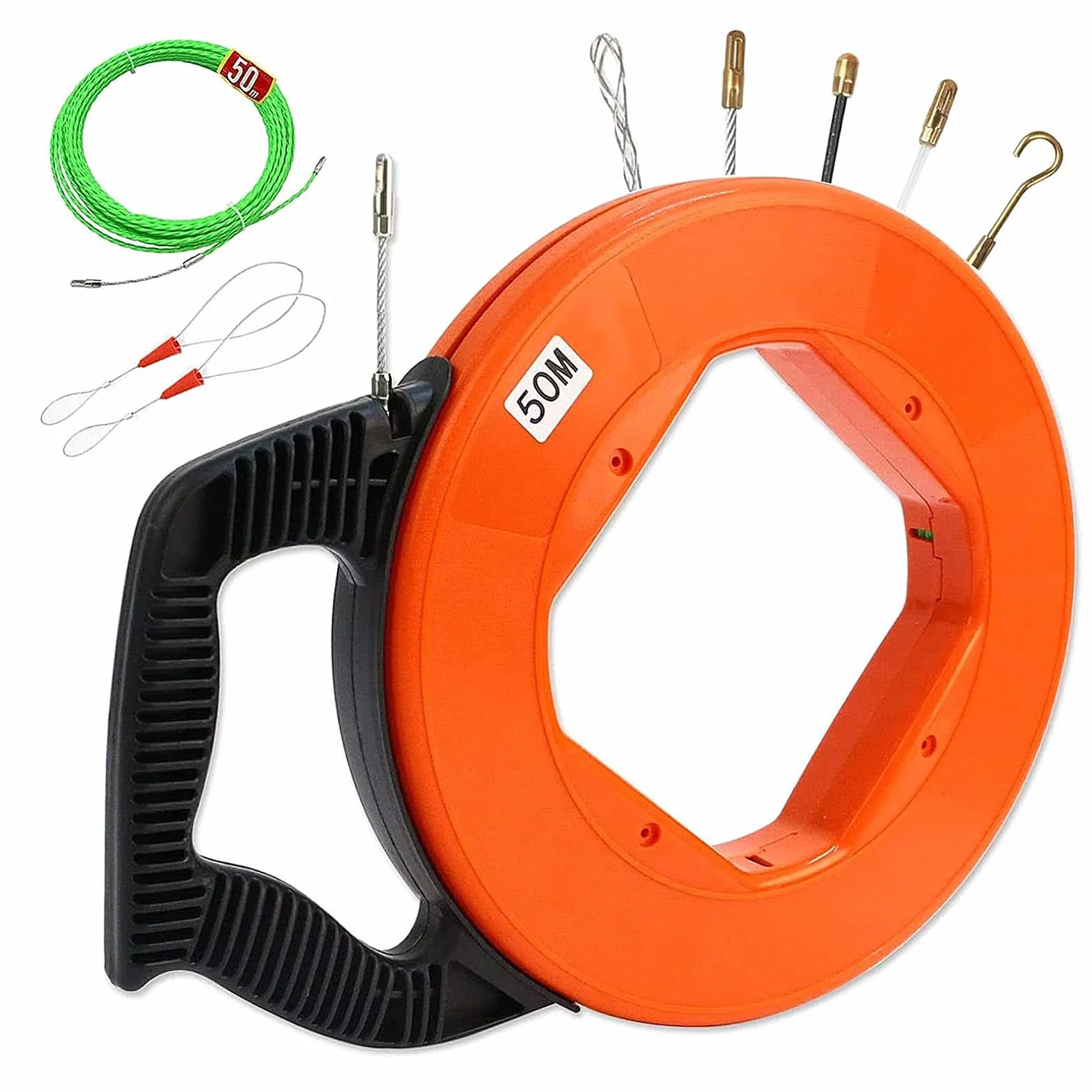 Guia Pasacables, Guía Pasacables Profesional Espiral con 2 Muelles y 5 Conectores para Ayuda de Extracción de Cables