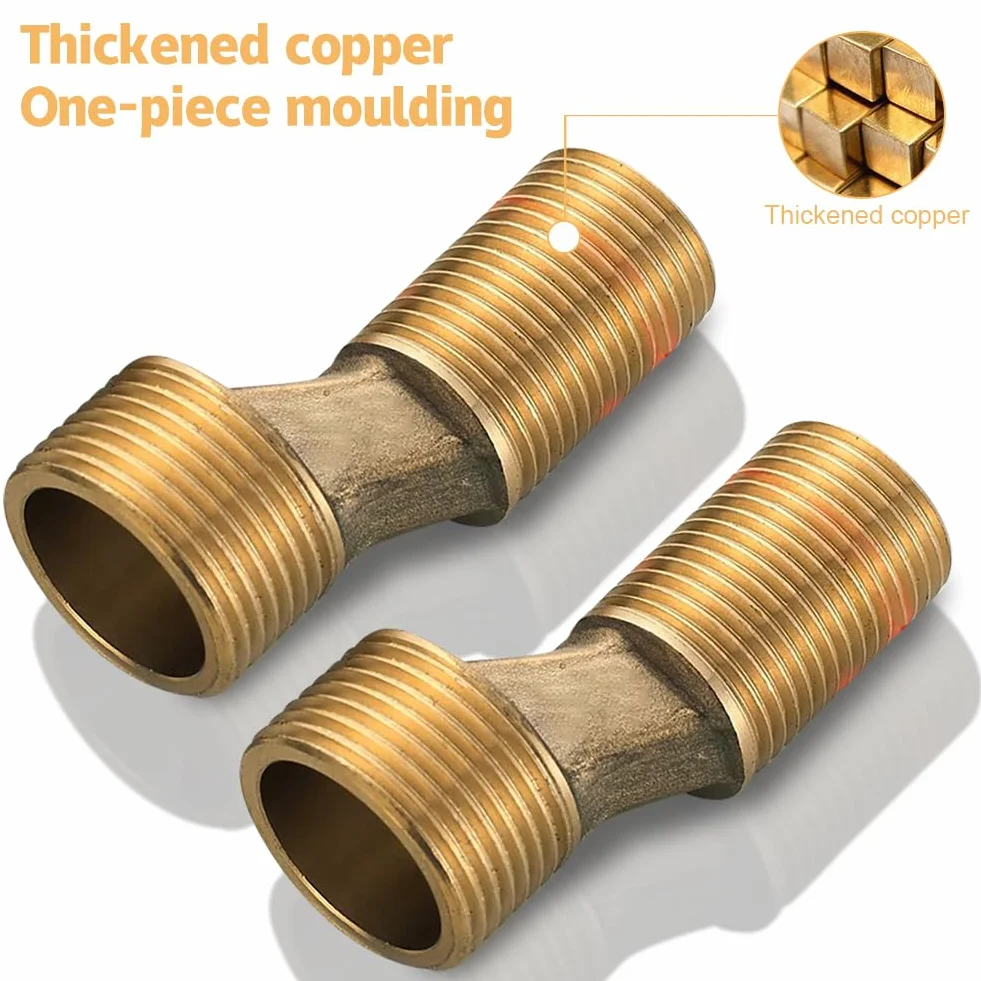 Adaptador de grifo de ducha, conector excéntrico 3/4" AG x 1/2" AG, longitud 60 mm