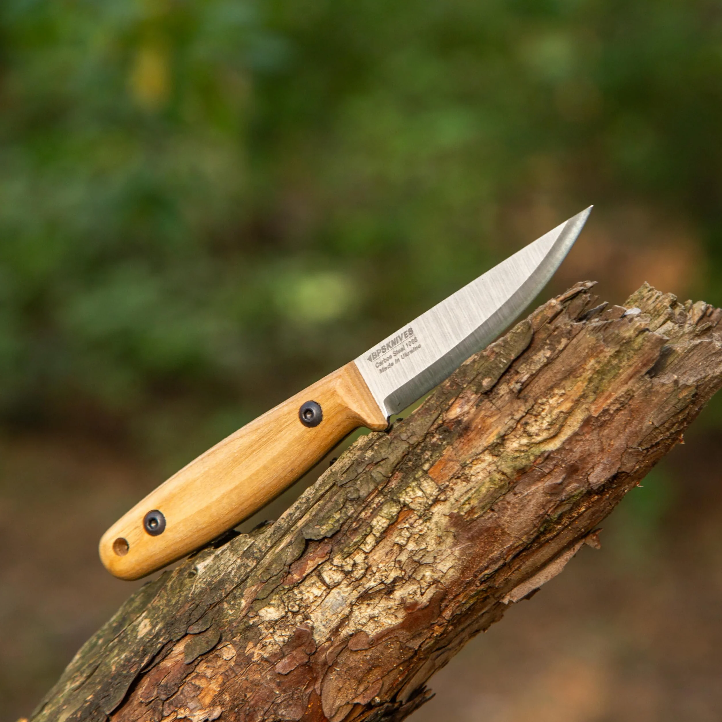 BPSKNIVES Finn Lite - Cuchillo Puukko - Cuchillo de hoja fija de acero al carbono con funda de cuero - Cuchillo pequeño de espiga completa - Cuchillos de campamento - Cuchillo de campamento escandina