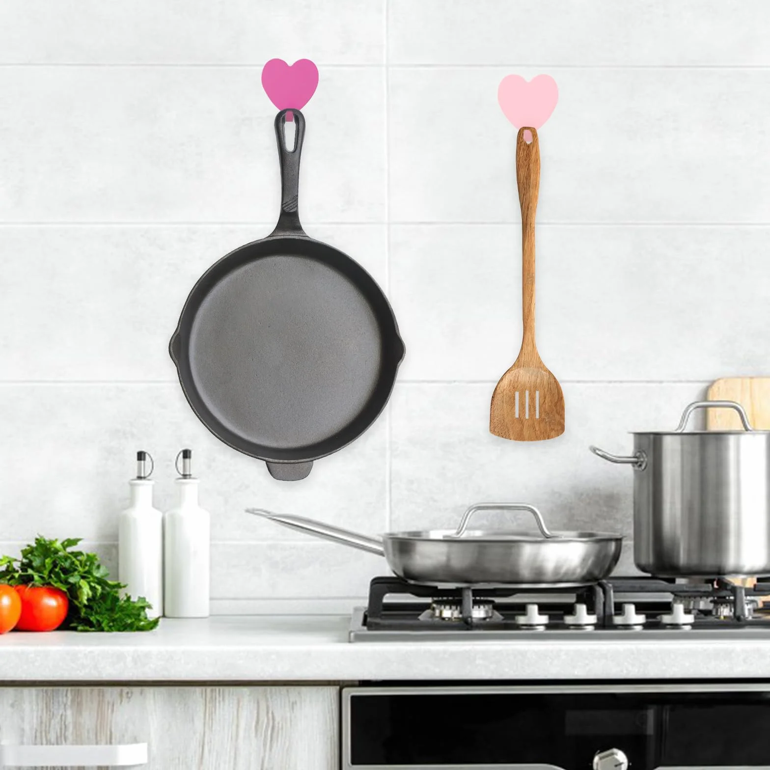 Dimeho 6 ganchos autoadhesivos de pared ganchos decorativos para colgar perchas de acero inoxidable coloridos ganchos adhesivos sin taladrar para toallas de baño, casa, llaves, cocina, oficina, aula