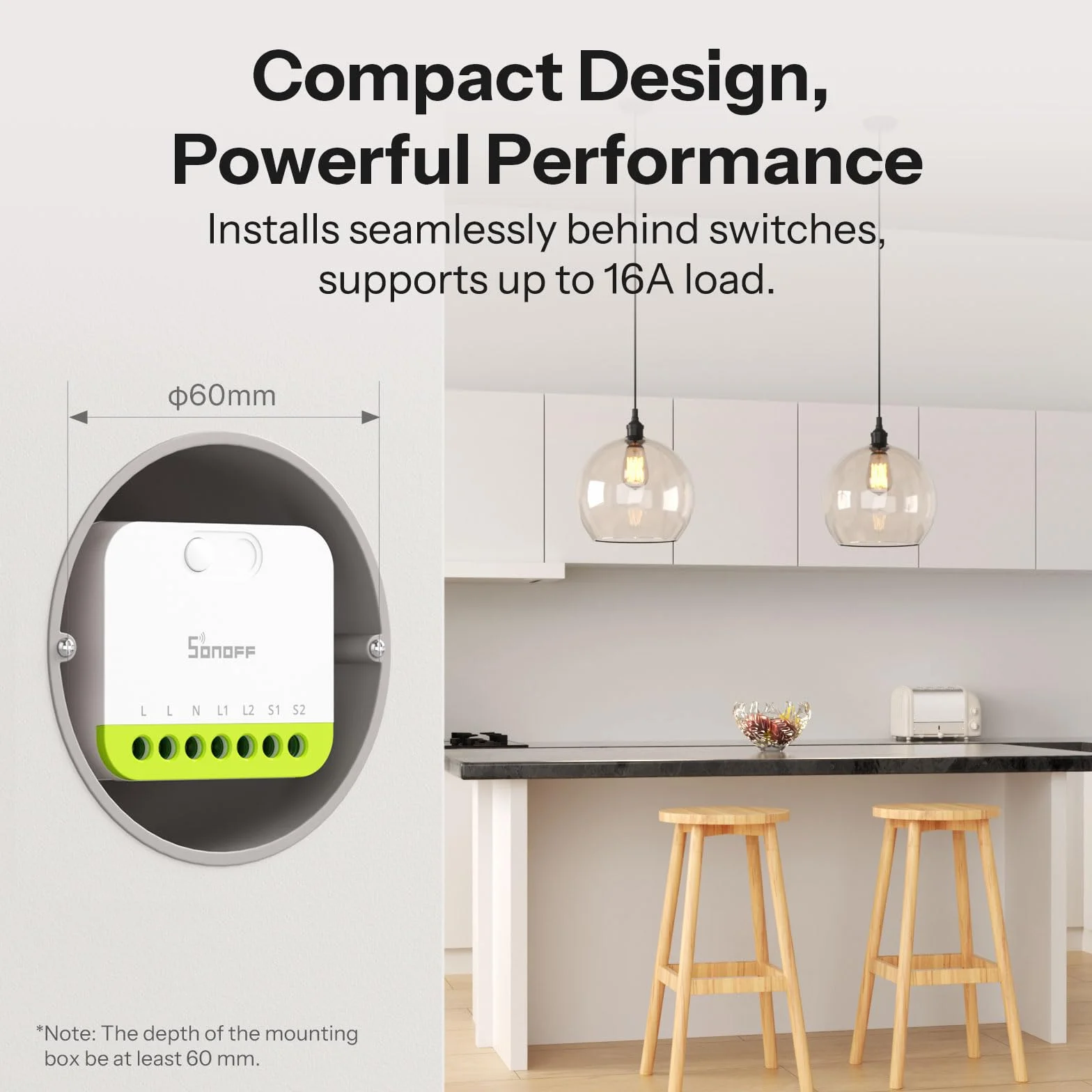 SONOFF MINI DUO Interruptor Inteligente Zigbee de 2 Canales, Compatible con Zigbee 3.0, Carga Total de 16A, Compacto para Cajas Estándar, Control Remoto y Automatizado a través de Concentrador Zigbee