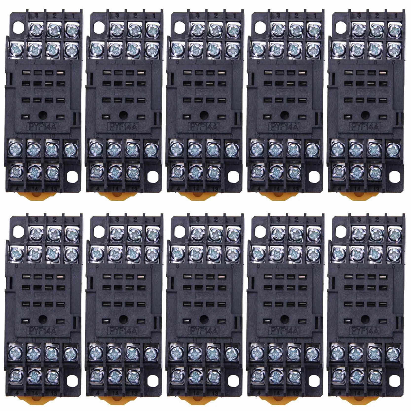 10X PYF14A Base de Enchufe del Rele de Potencia del Carril DIN 14 para MY4NJ HH54P MY4