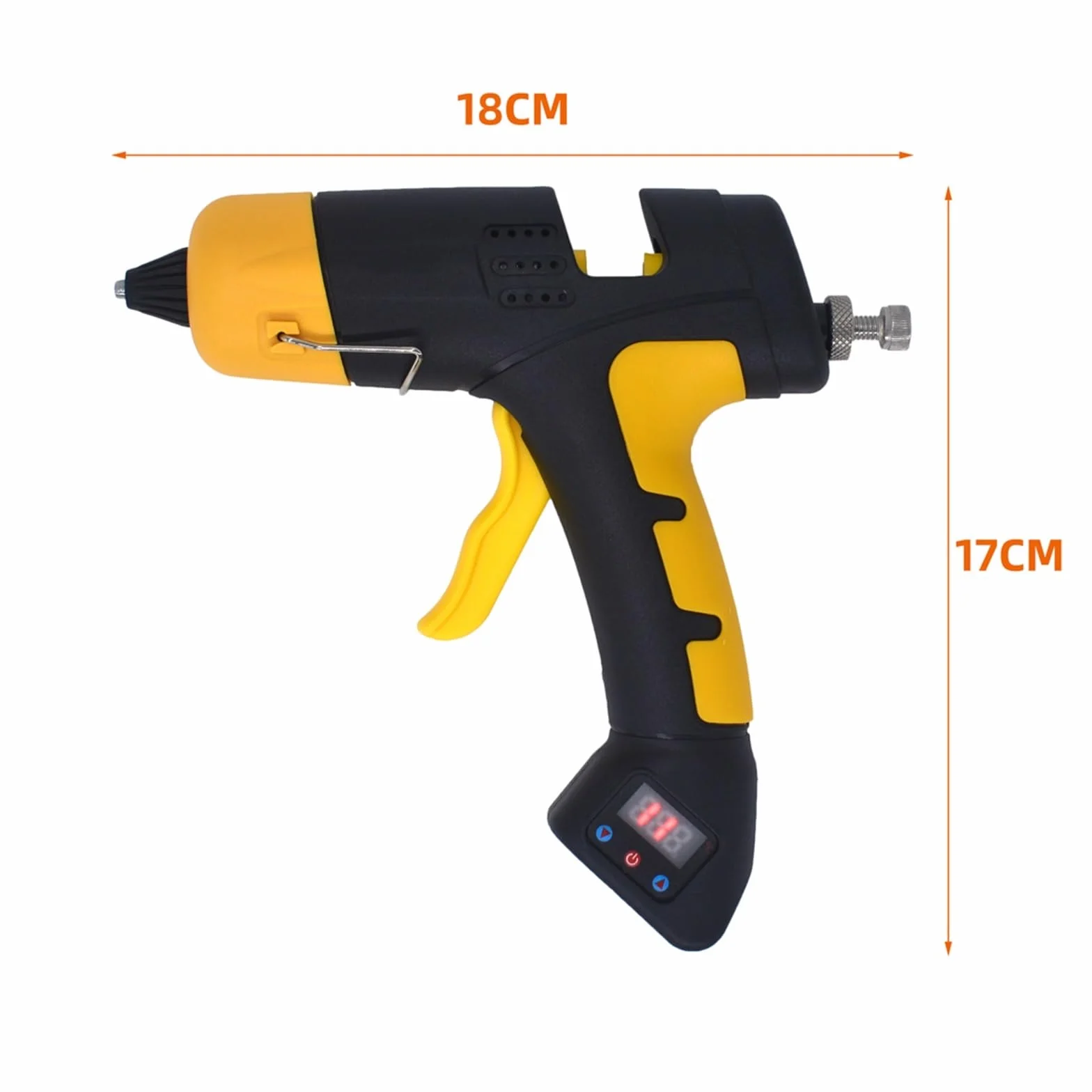 Pistola Pegamento Caliente, Pistola de pegamento de fusión en caliente con batería de litio inalámbrica, 60w, pantalla Digital, temperatura ajustable, uso, barra de pegamento de 7mm, herramienta de re