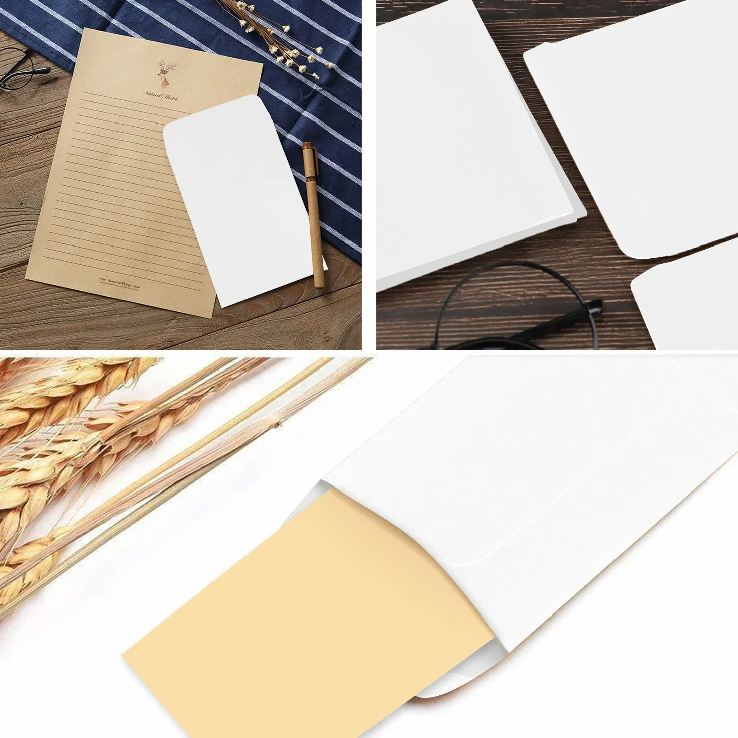 100 sobres pequeños de semillas blancas, mini paquetes de papel kraft para monedas, salarios, cuentas o sellos (10 x 6 cm)