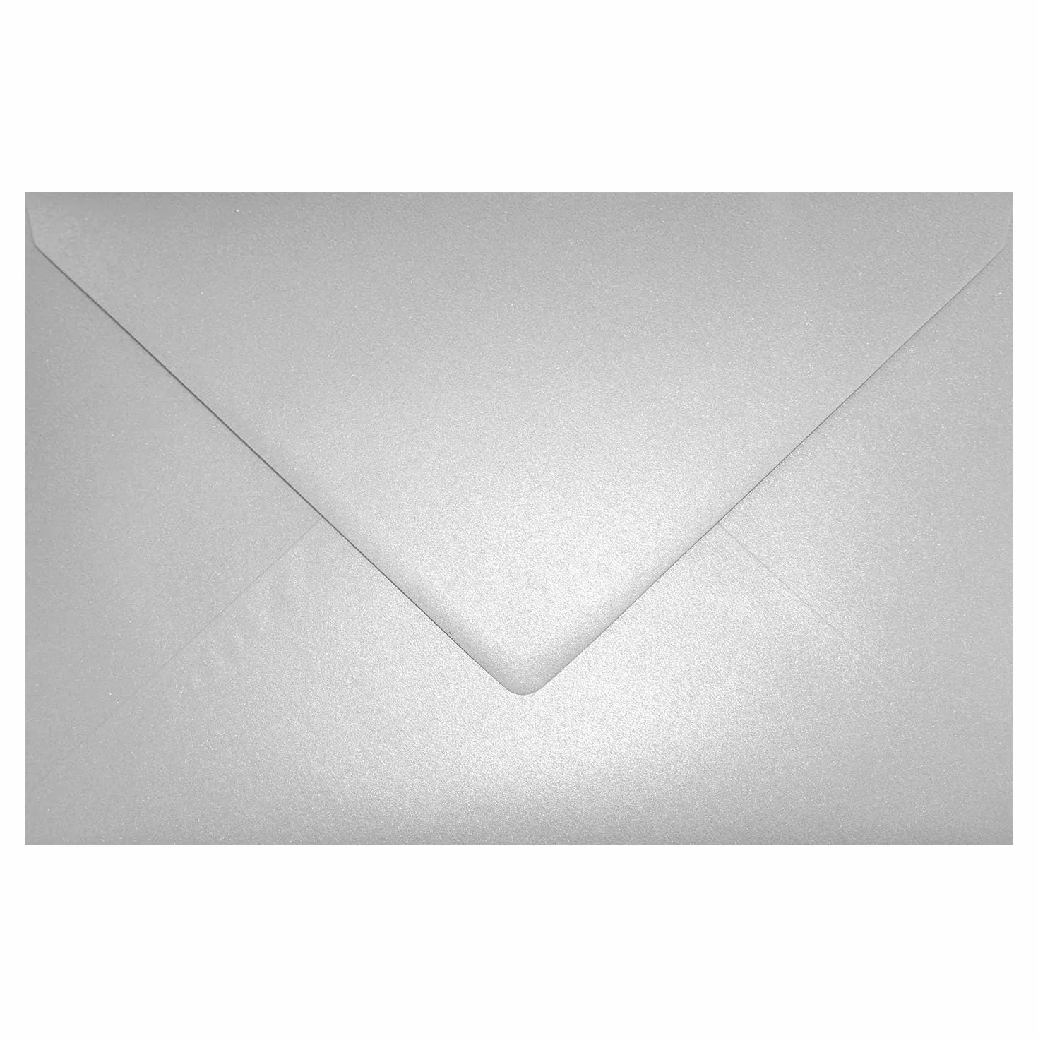 Netuno 25 sobres nacarados plateados DIN C5 162x229mm 120g Aster Metallic Silver con solapa engomada puntiaguda sin ventana para invitaciones boda Navidad cumpleaños carta tarjetas fiesta bricolaje