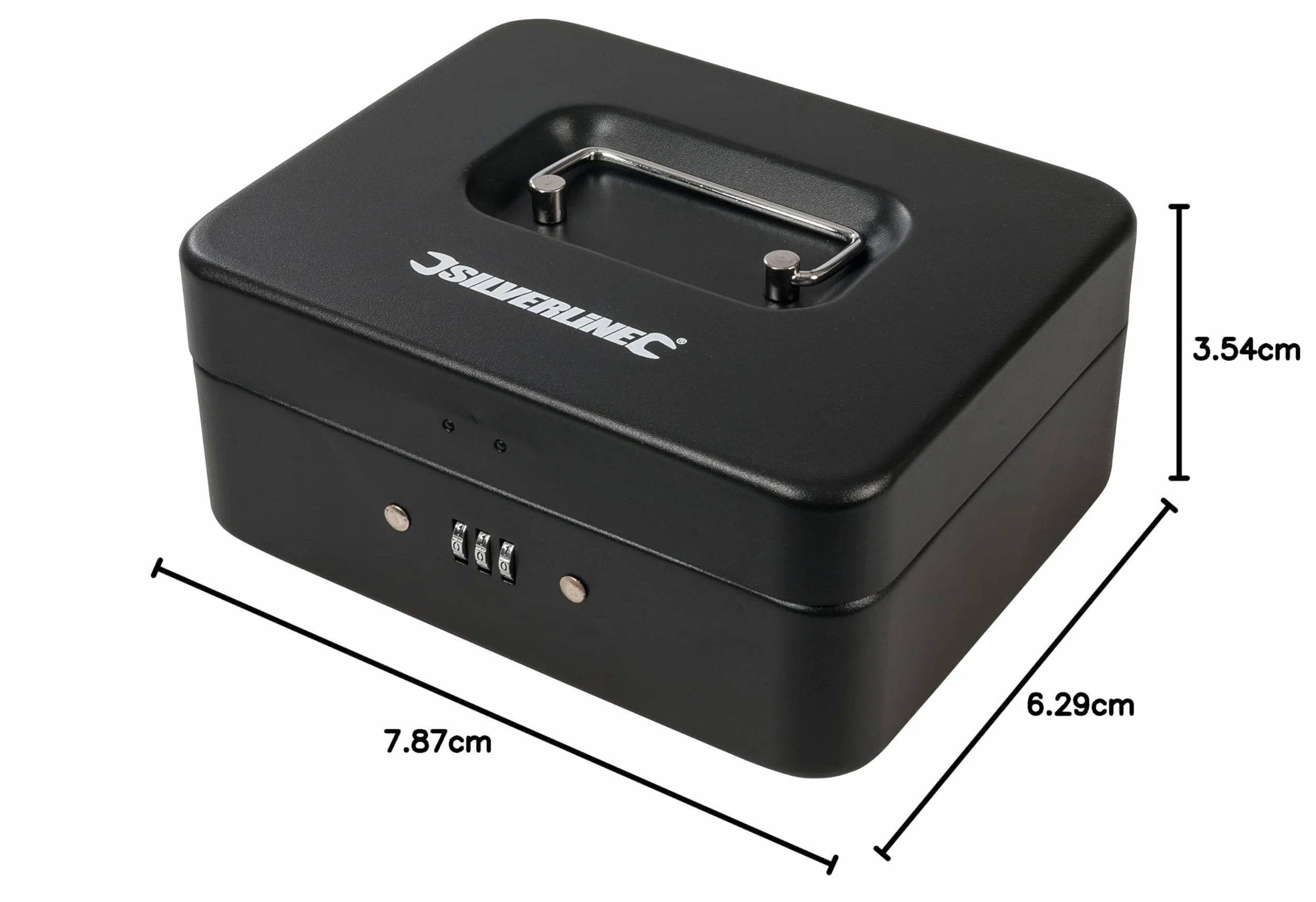 Silverline - Caja de seguridad con combinación de 3 dígitos 200 x 160 x 90 mm (732370)
