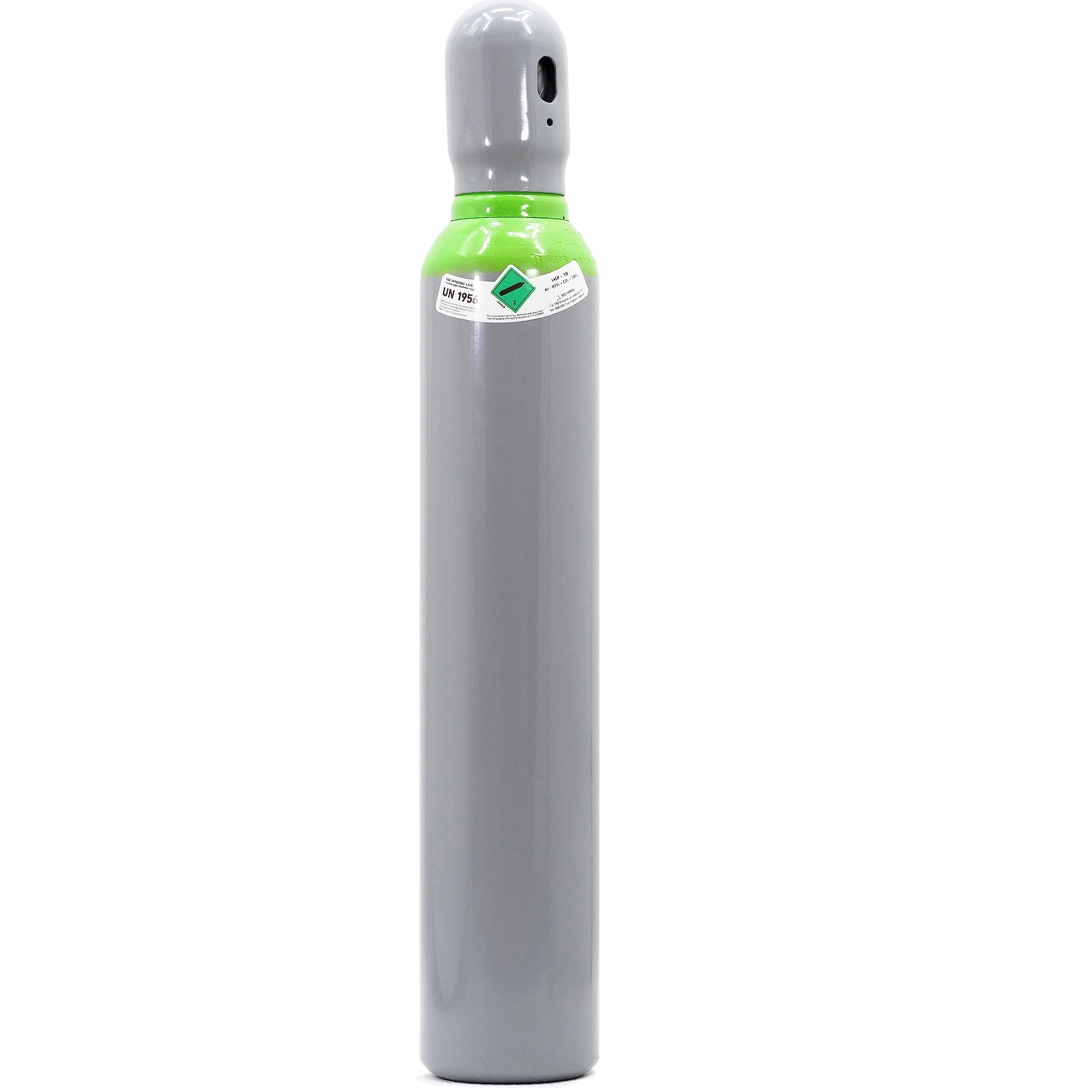 Bombona de gas para soldar, mezcla de argón (82%) + CO2 (18%) mixto 1,9 m³ 8 litros 200 bar MIG TIG WIG gas de soldadura mixto