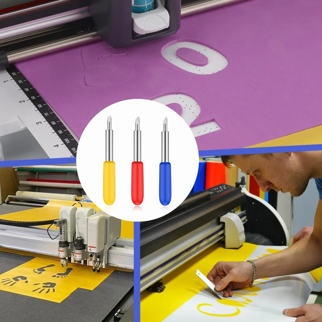 CPJJ 30 piezas Cuchillas Plotter de Corte 30/45/60 grados Cortador de Repuesto Cuchillas para Plotter de Corte Rolan d para Explorar Air