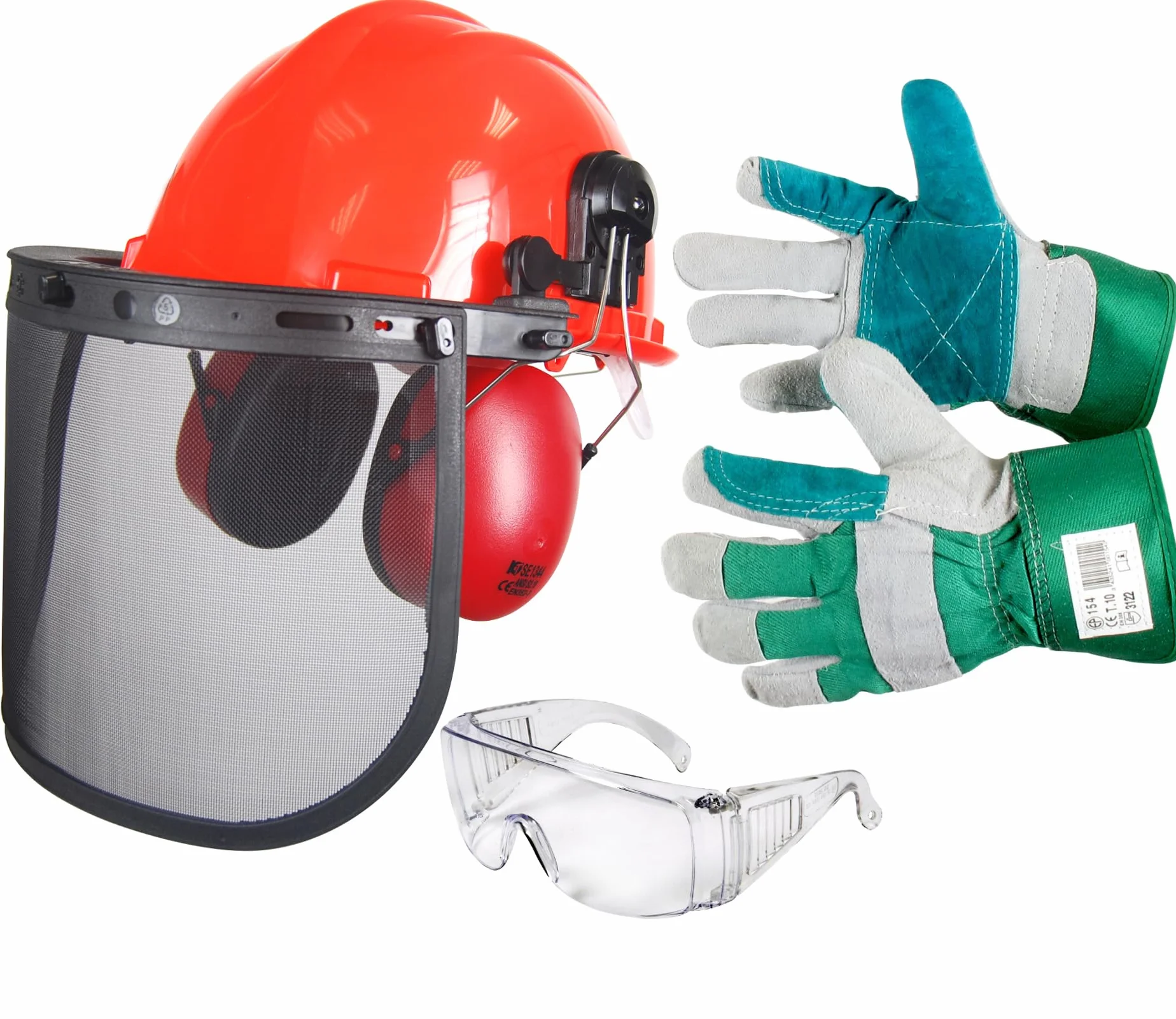 OZAKI – Casco Forestal Profesional para tronzado y desmacheado, con protección contra Ruidos 25 dB, Visera de Malla Clase F 45 m/s y Gafas