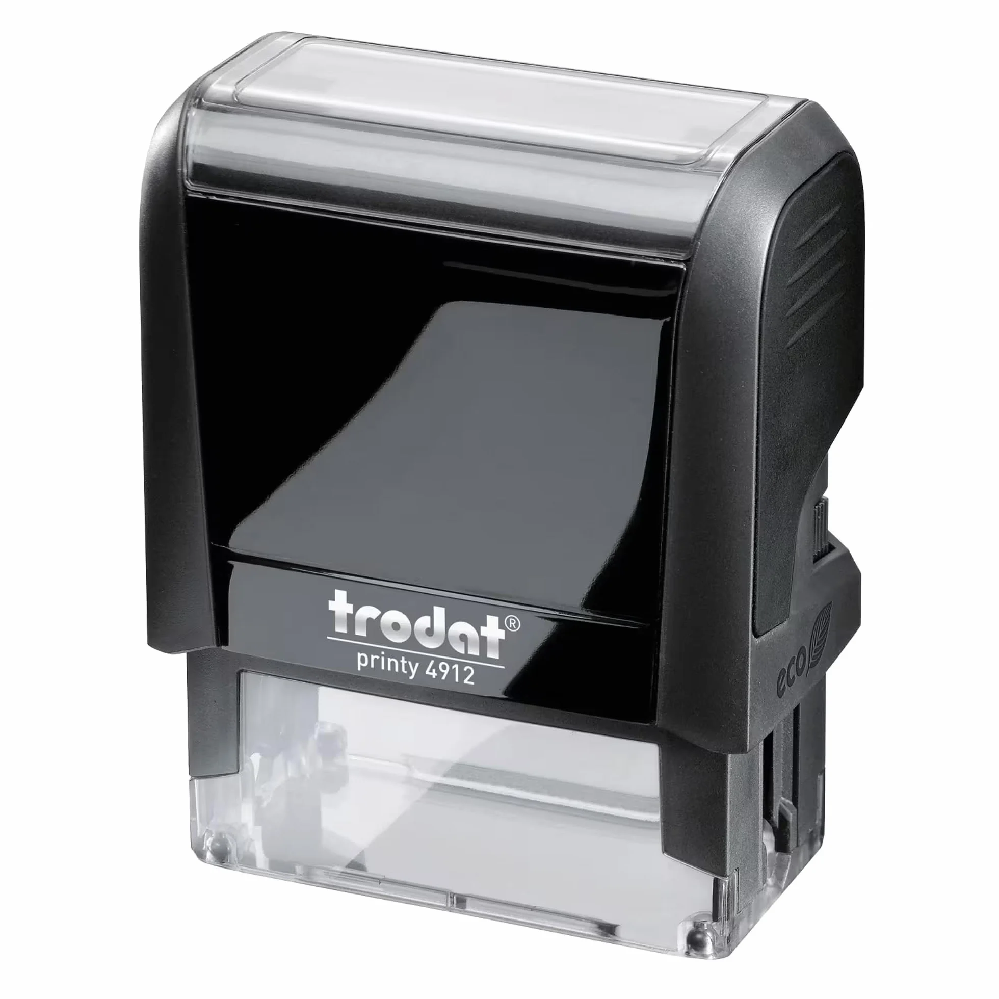 Stamp by Me – Sello Automático Personalizado para Empresas - Negro | Sello Autoentintable de Gran Tamaño hasta 4 Líneas | Dirección Remitente Oficina Banco | Almohadilla Recargable (Negro, 4 Líneas)