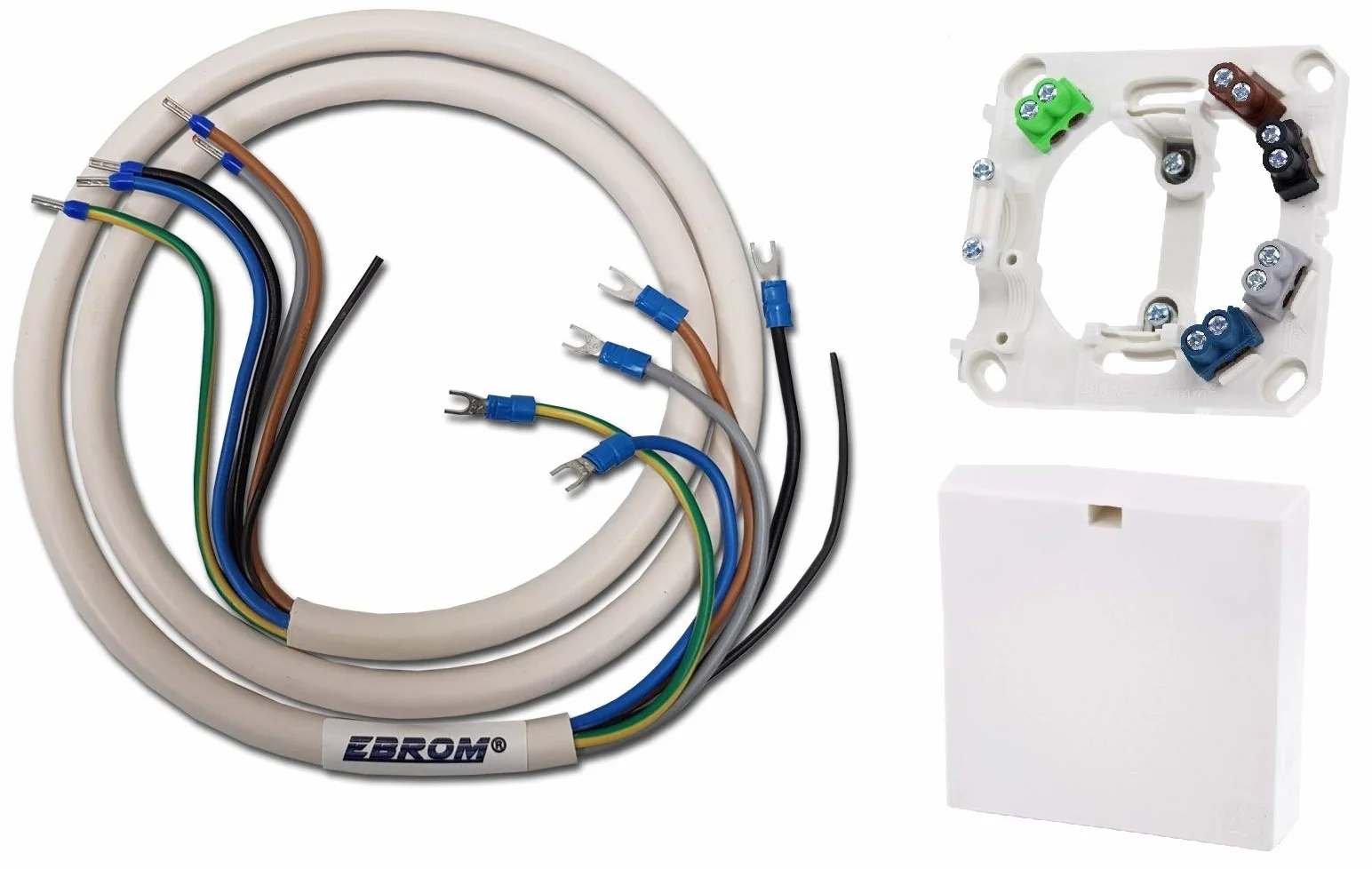 EBROM H05VV-F 5G2,5 - Cable de conexión para cocina (5 x 2,5 mm², 5 G2,5, con casquillos y zapata de horquilla, polietileno 3 N, 0,5 metros hasta 40 m, longitud: 10,5 m)