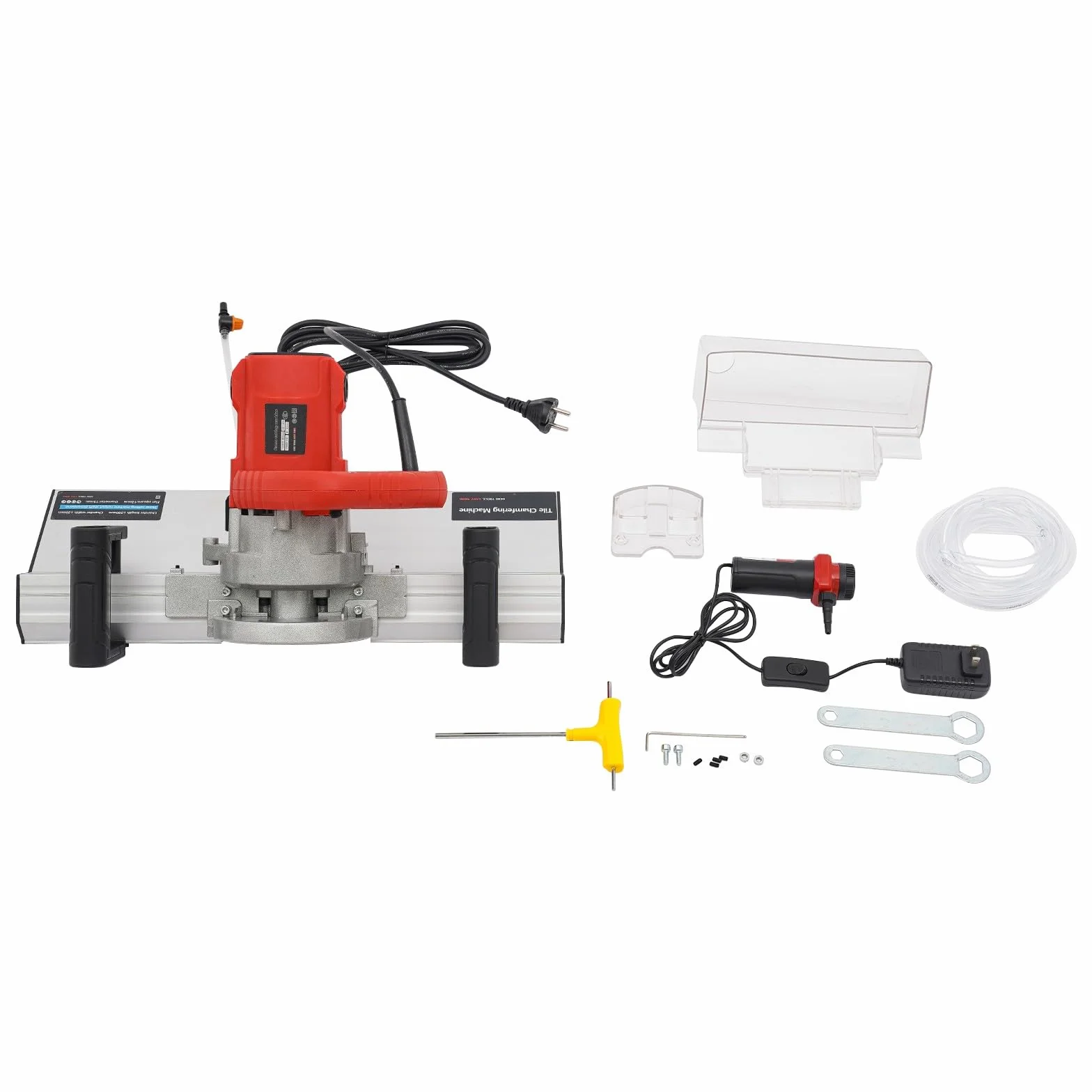 Máquina de biselado para azulejos de 1200 W, cortador de azulejos eléctrico para biselar, herramienta de corte de borde de 43 grados, máquina de ángulo con refrigeración por agua para biselado preciso