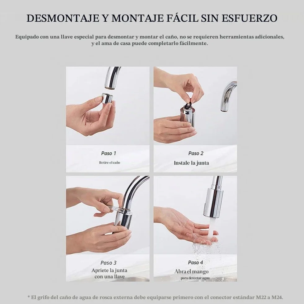 Grifo de lavabo de baño sin contacto con sensor automático, adaptador de sensor infrarrojo inteligente sensible, grifo mezclador