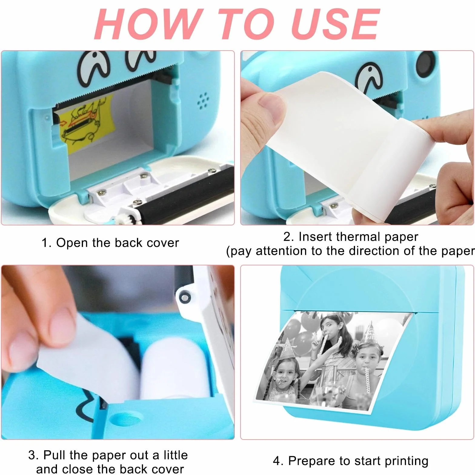 20 Rollos Papeles Cámara Fotos Niños, Papel Impresora Termica, Rollos Camara Fotos Infantil Instantanea, Mini Recarga de Papel de Impresión, Pegatina Imprimible Autoadhesiva (57 x 25 mm)