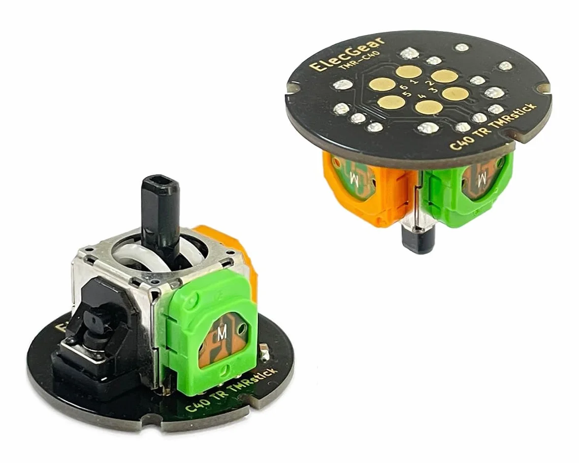 ElecGear 2 joystick TMR de repuesto para controlador Astro C40 TR, módulo soldado de montaje de PCB con barra de control electromagnética TMR de repuesto para palo analógico