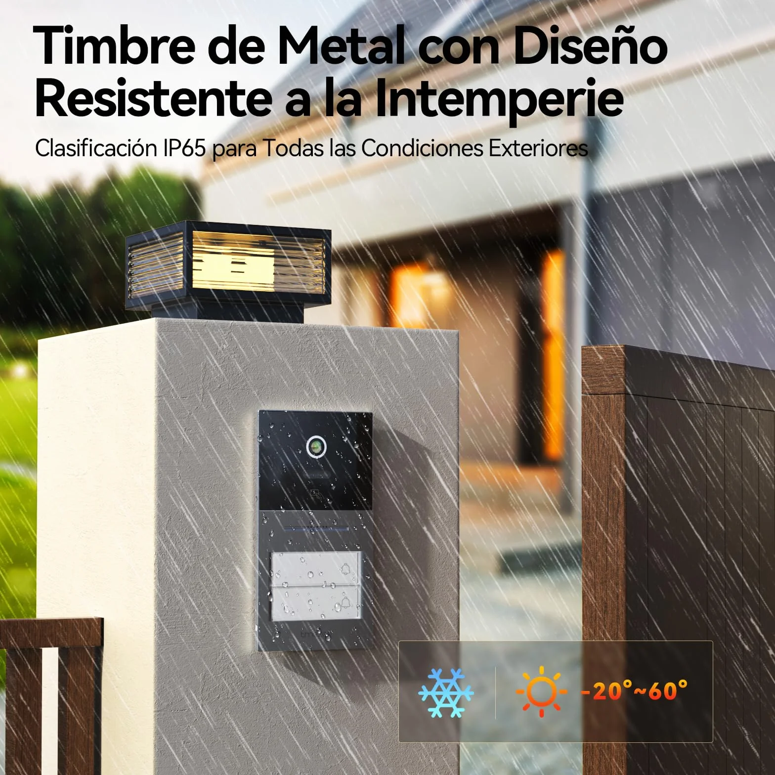 TMEZON Videoportero WiFi 2 Hilos,Sistema de Intercomunicación con 7'' Monitor Táctil a Color,Timbre Metálico de 1080P con Cámara,detección de Movimiento Humano,Desbloqueo en Remoto,para 2 familias